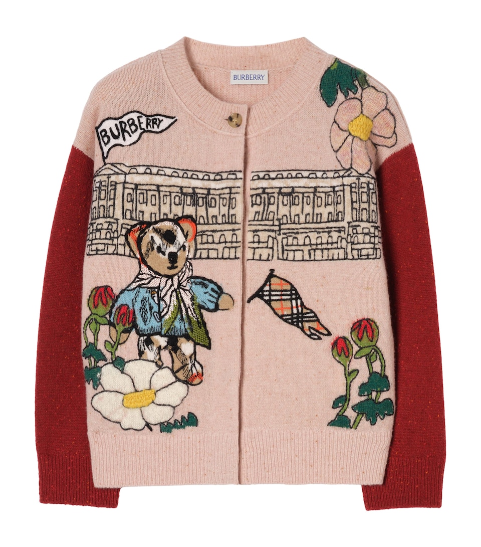 Burberry Kids Wool-Blend Thomas Bear Cardigan (4-12 Years) Pale Blush Pink