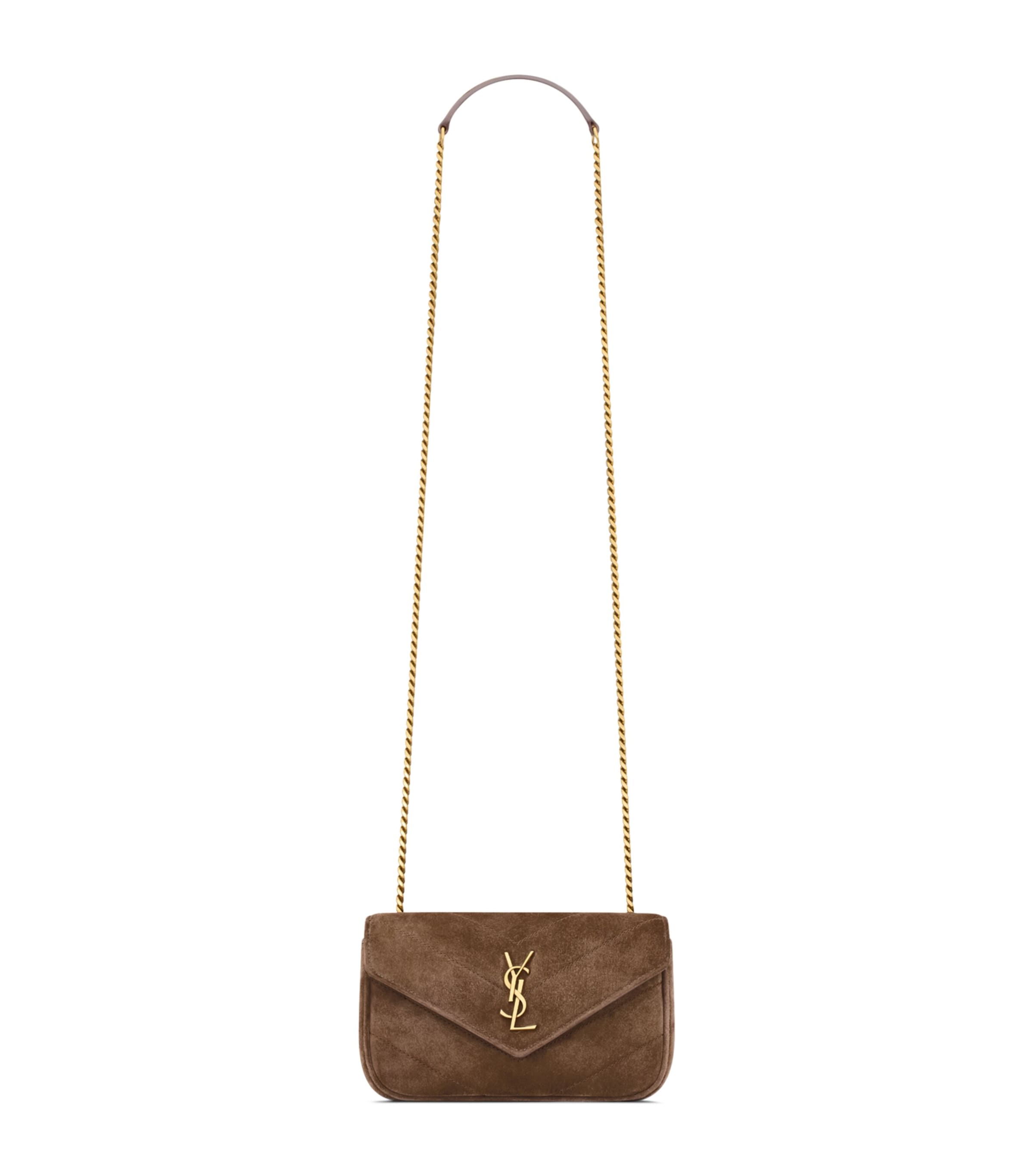 Saint Laurent Mini Suede Loulou Shoulder Bag