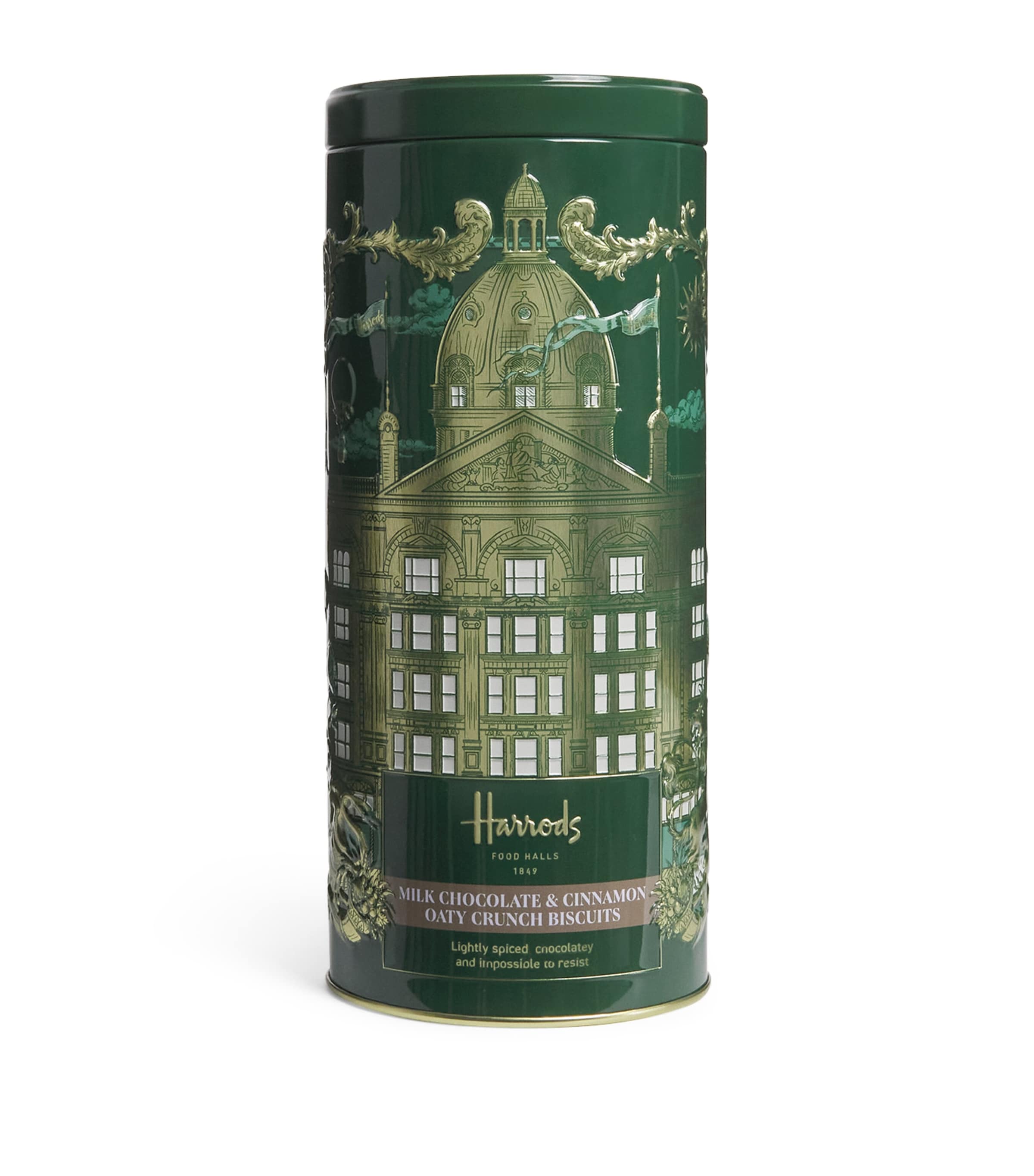 Harrods Milk Chocolate and Cinnamon Oaty Crunch Biscuit Tin (200g)