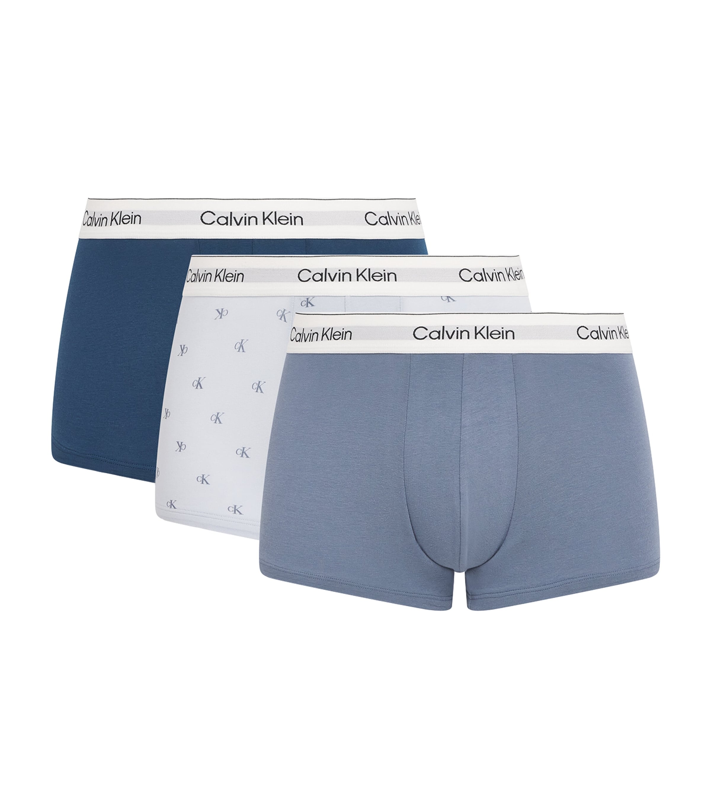 Calvin Klein Mens Stretch-Cotton Icon Boxer Briefs (Pack of 3) Adriatic Royal