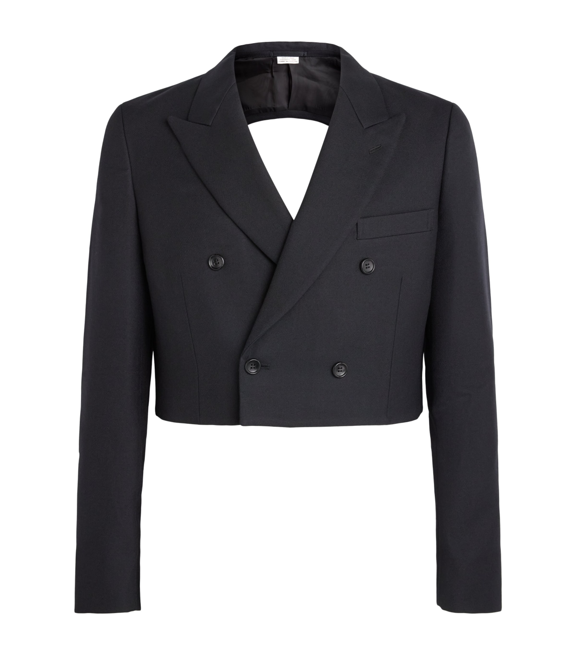 Comme Des Garçons Mens Wool Cut-Out Blazer Black