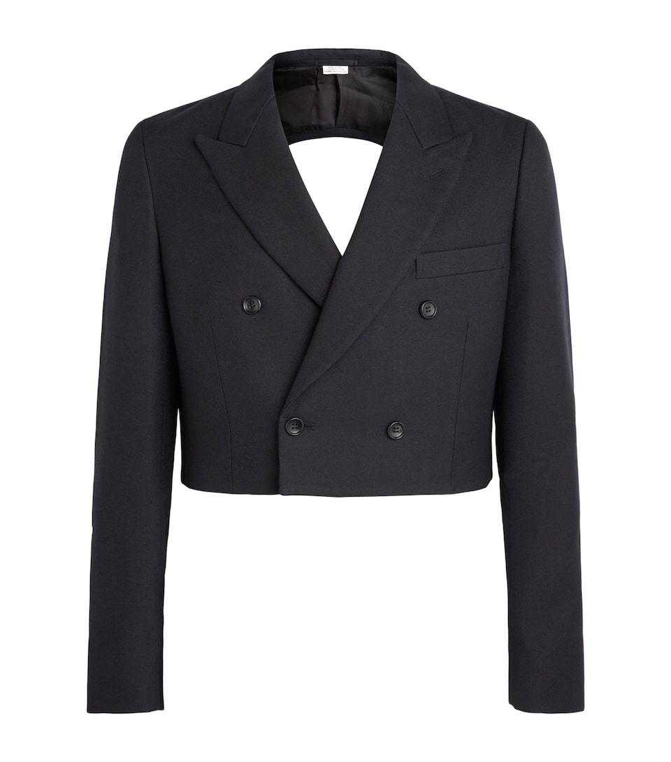 Comme Des Garçons Mens Wool Cut-Out Blazer Black