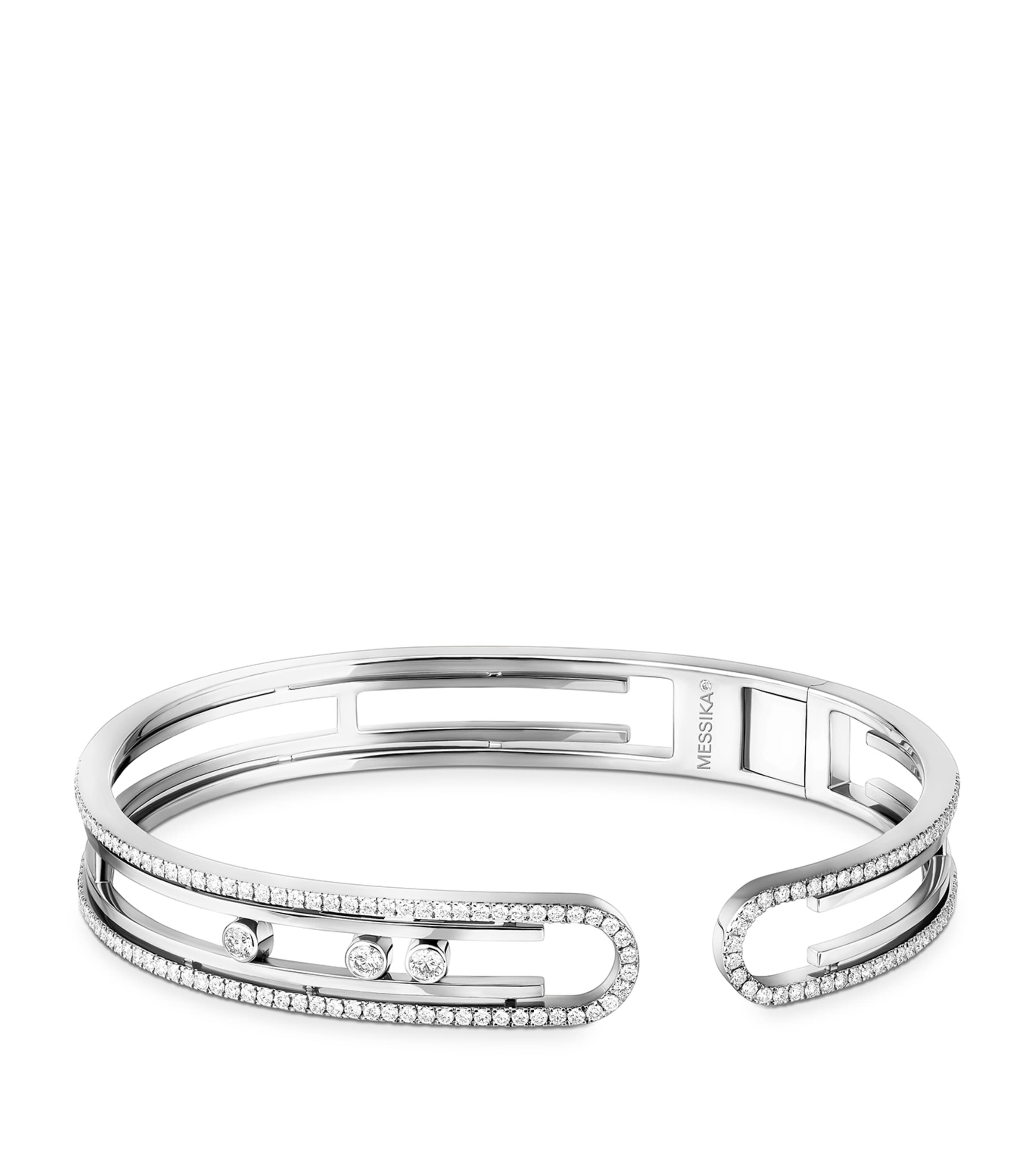 Move 10th Birthday White Gold and Diamond Bangle (0.91ct)