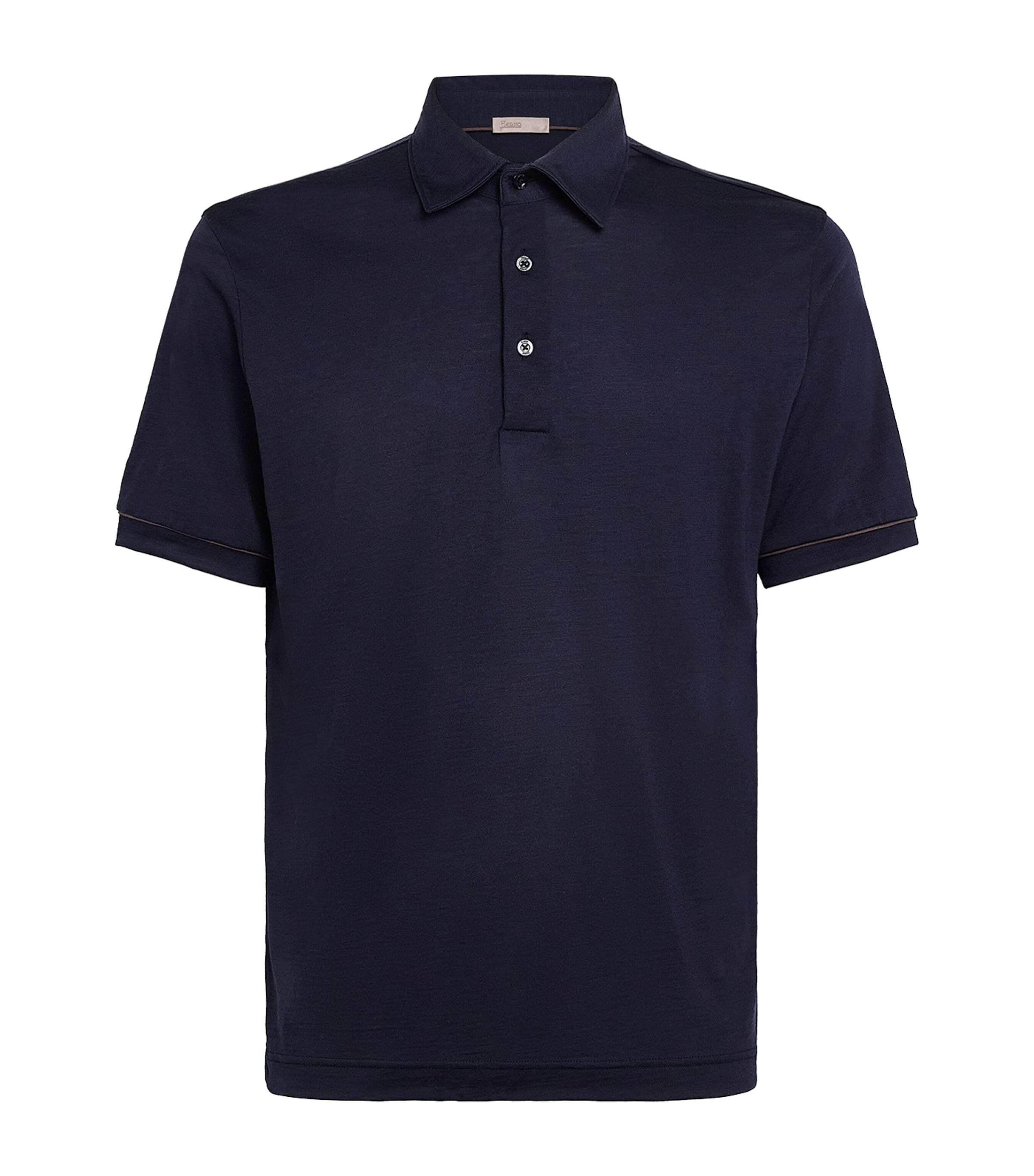 Herno Mens Wool Polo Shirt Blue