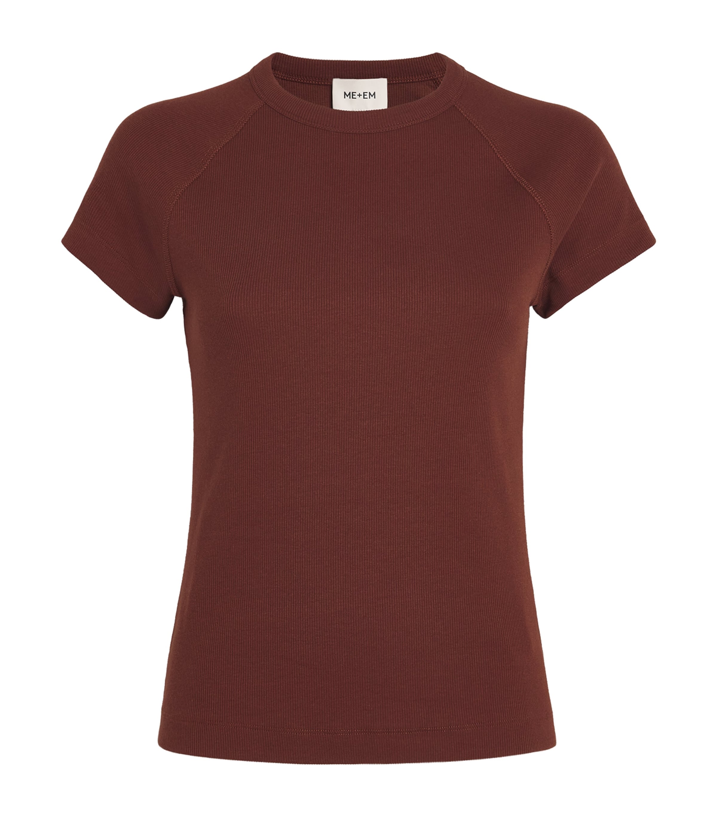 ME+EM Womens Slim Ultimate Raglan T-Shirt Cinnamon Brown