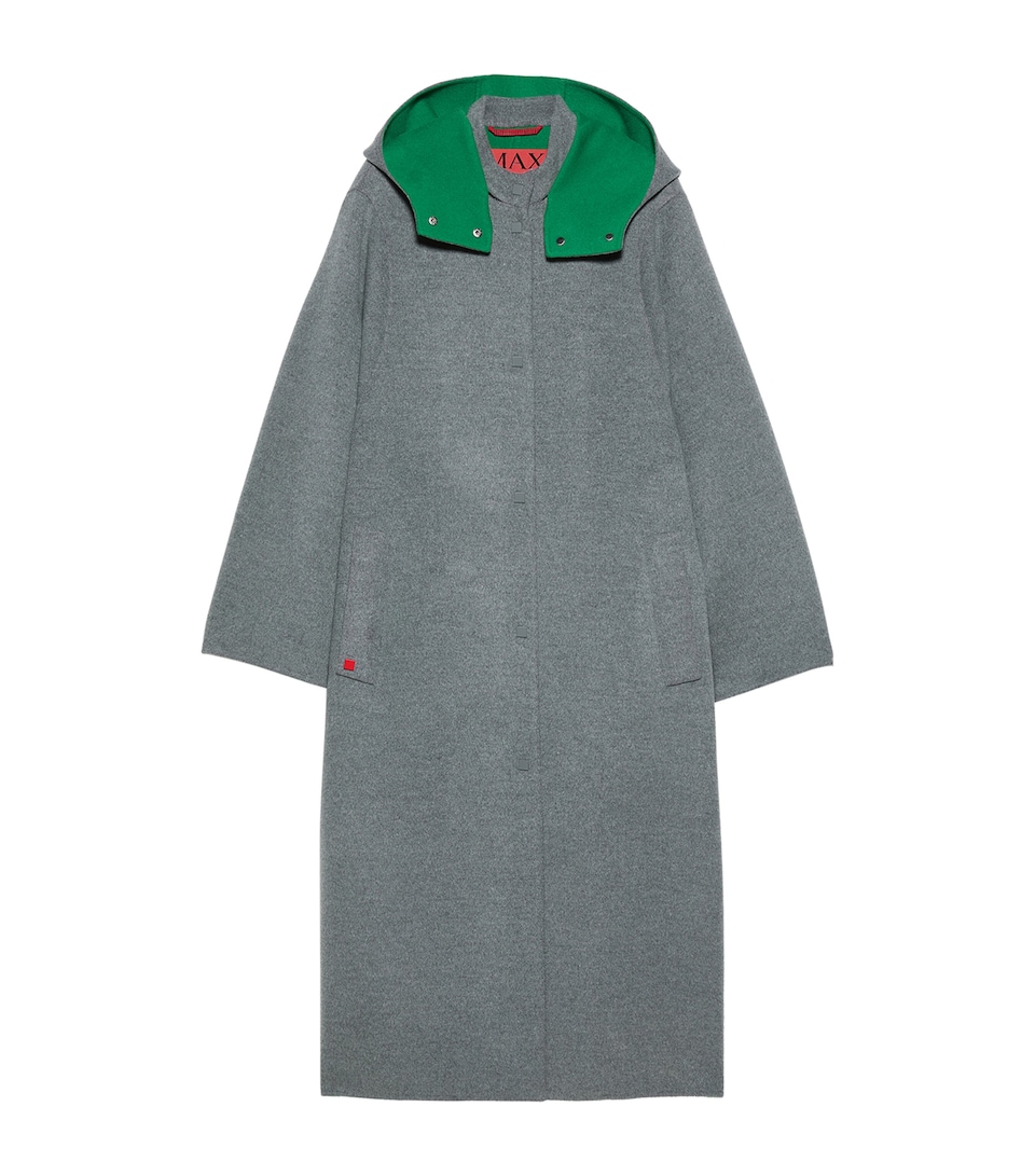 MAX&Co. Womens Virgin Wool Coat Melange Grey