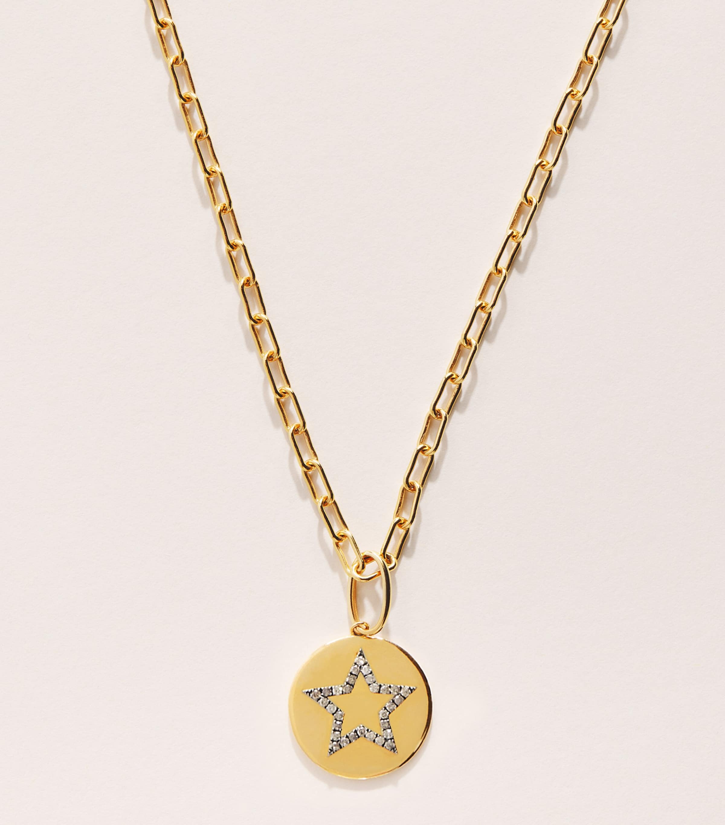 Rosa de la Cruz Yellow Gold and Diamond Star Charm Necklace Yellow Gold