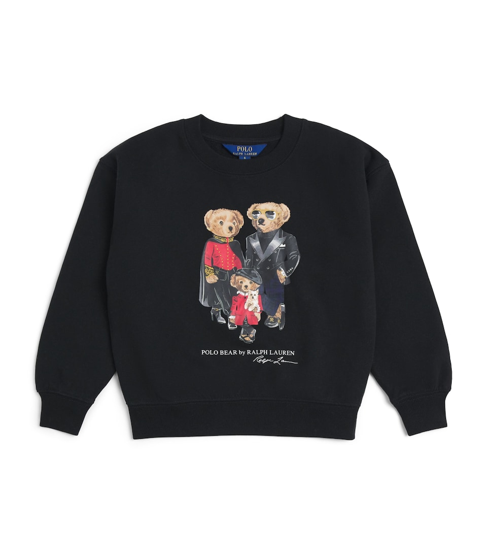Ralph Lauren Kids Polo Bear Family Sweatshirt (2-7 Years) Polo Black