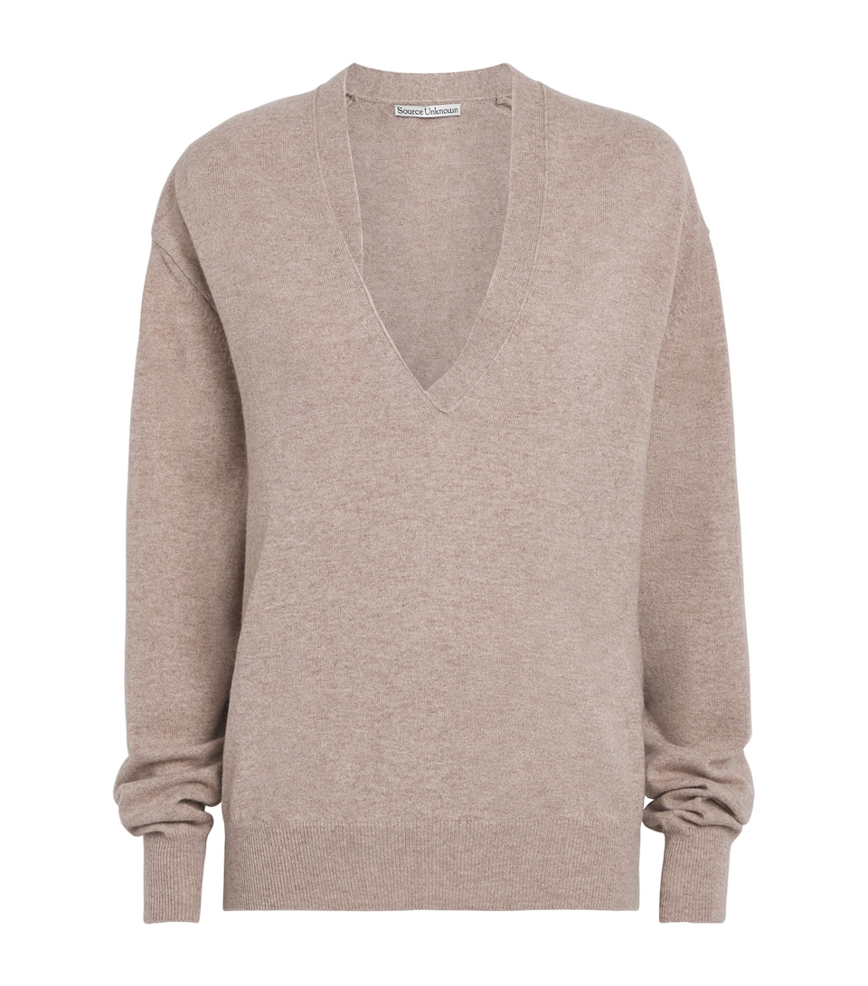 Source Unknown Womens Cashmere-Wool Half-Twist Byrone Sweater Be
