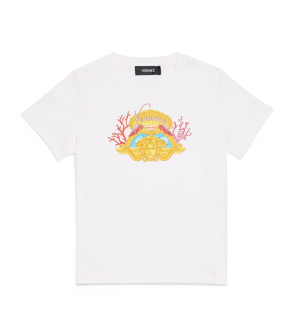Cotton Studded Medusa Coral Kids T-Shirt