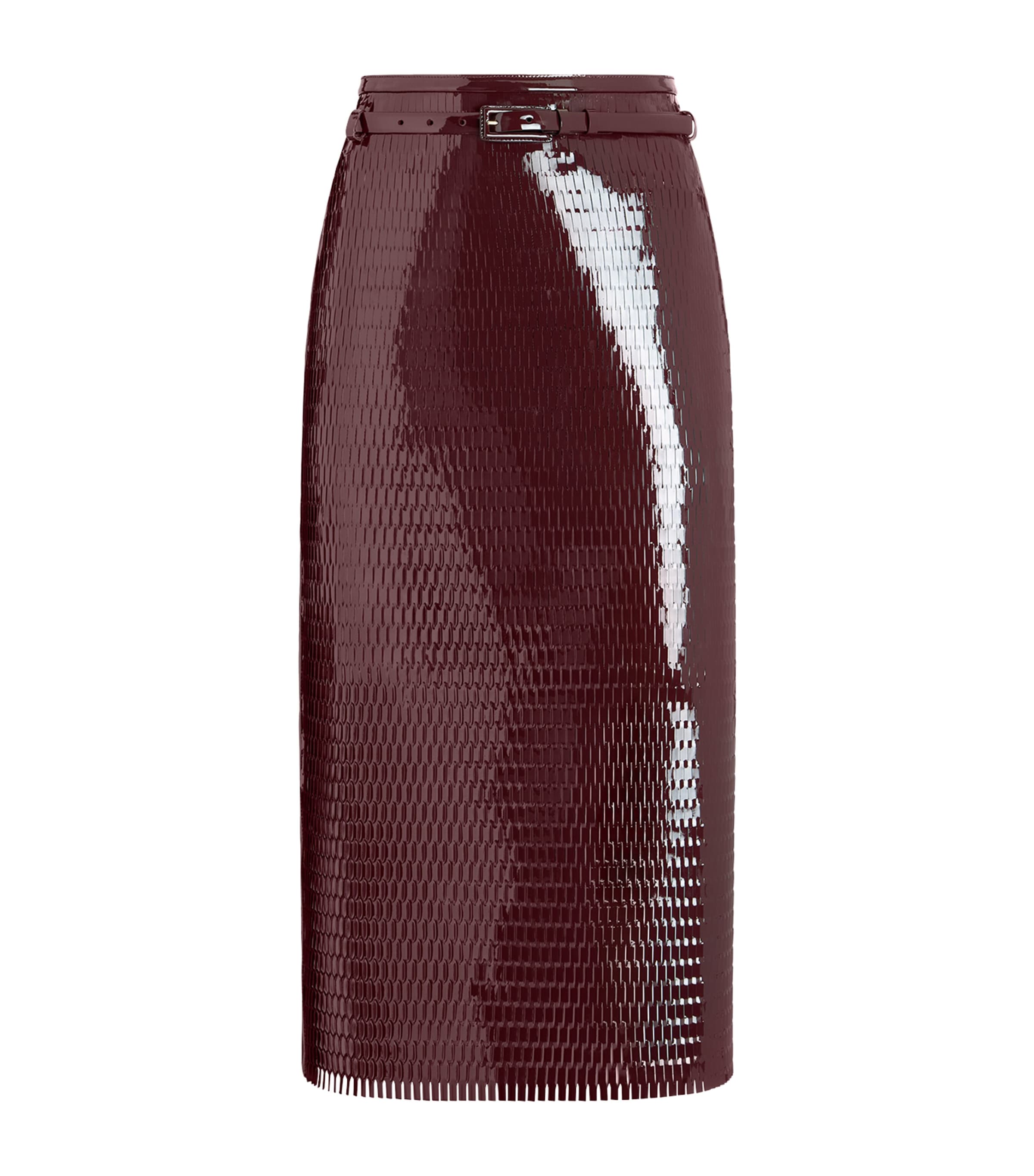 TOM FORD Womens Leather Pencil Midi Skirt Eni