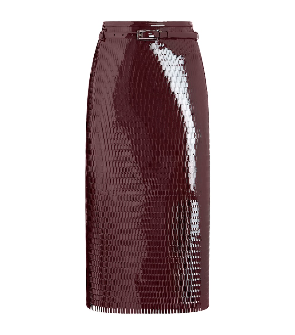 TOM FORD Womens Leather Pencil Midi Skirt Eni
