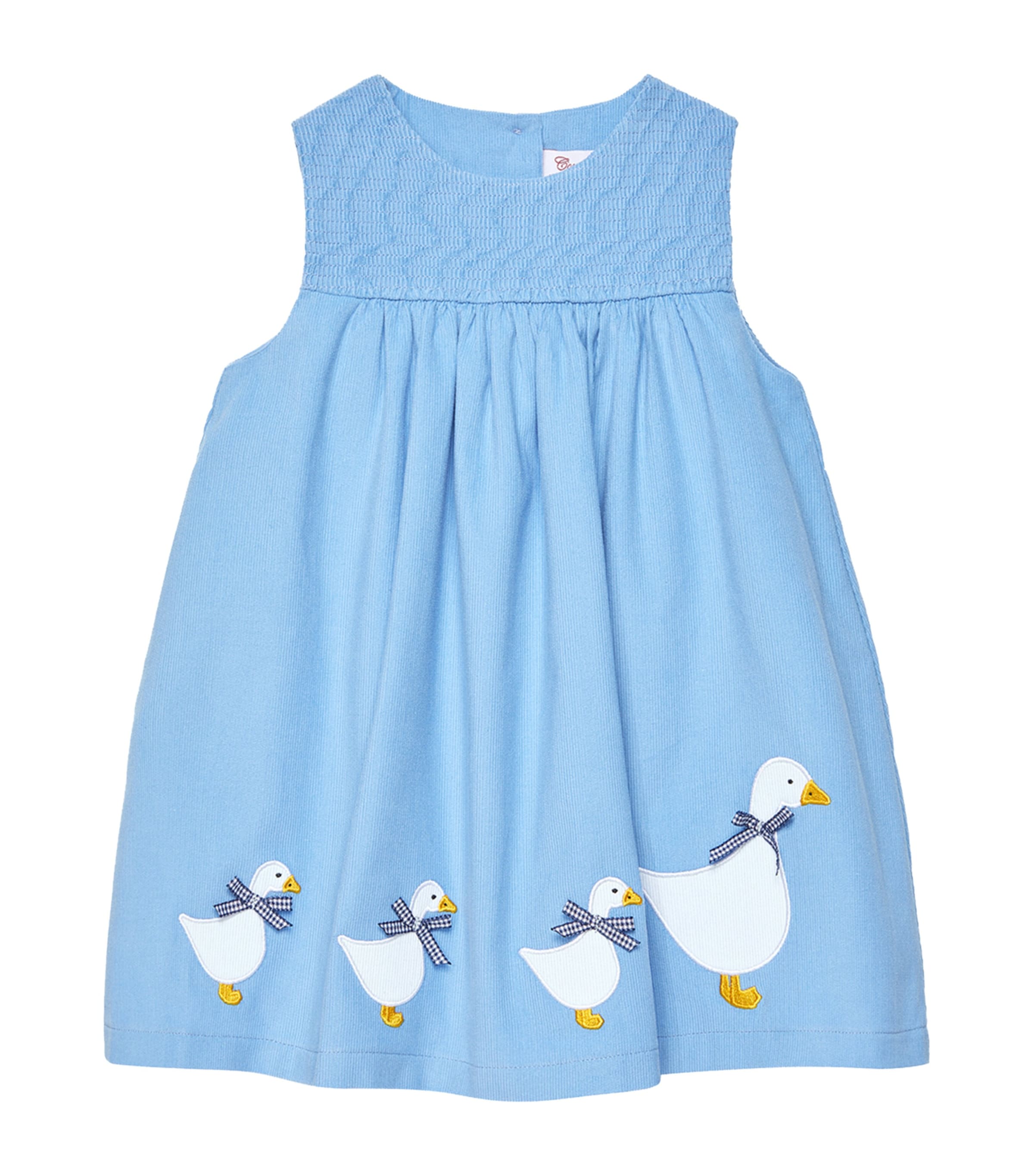 Trotters Cotton Duck Pinafore Dress (1-24 Months) Blue Cord