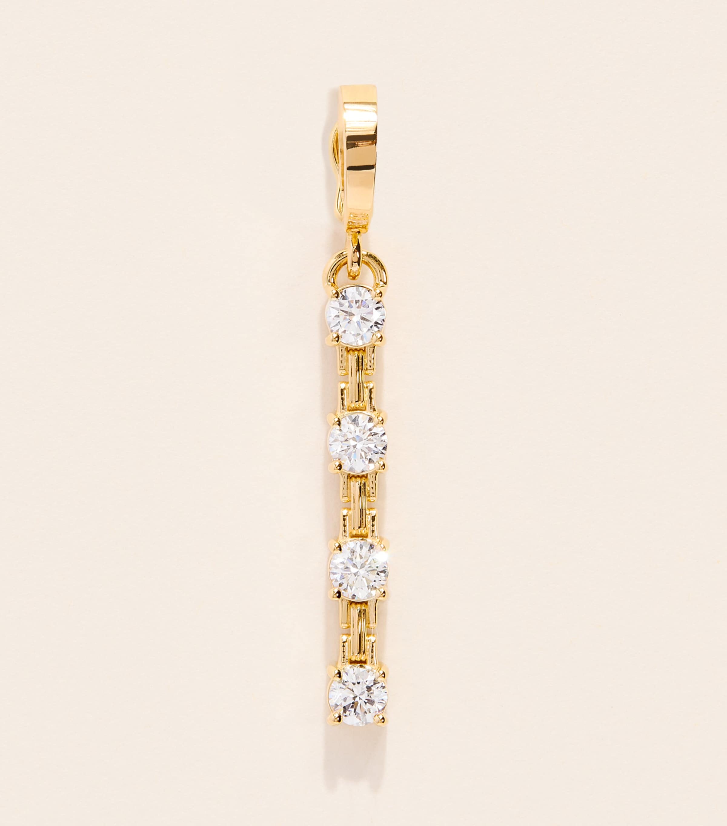 Azlee Large Yellow Gold and Diamond Pirouette Charm Yellow Gold
