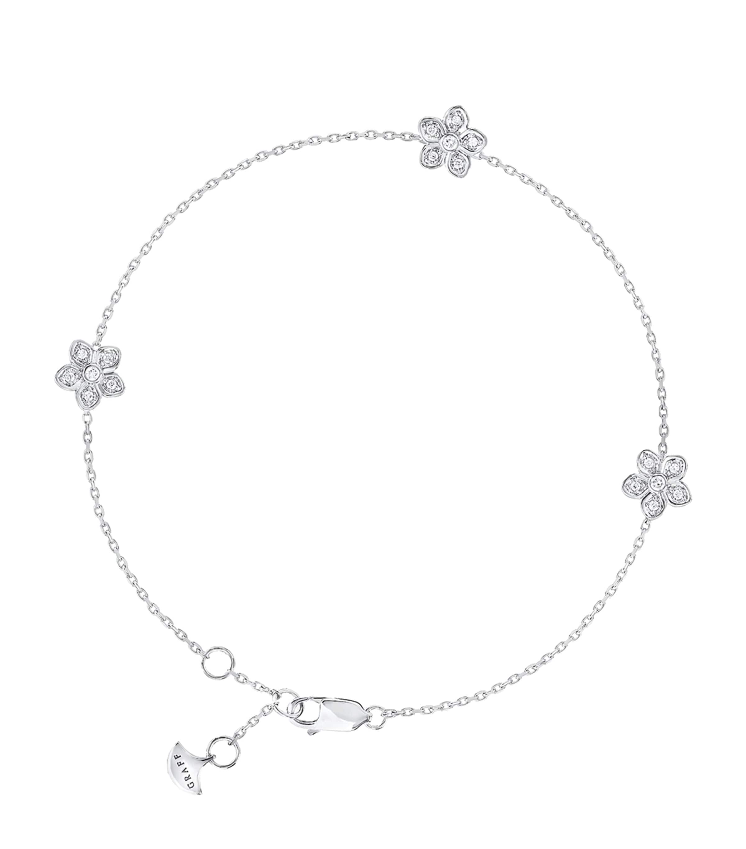 White Gold and Diamond Wild Flower Bracelet