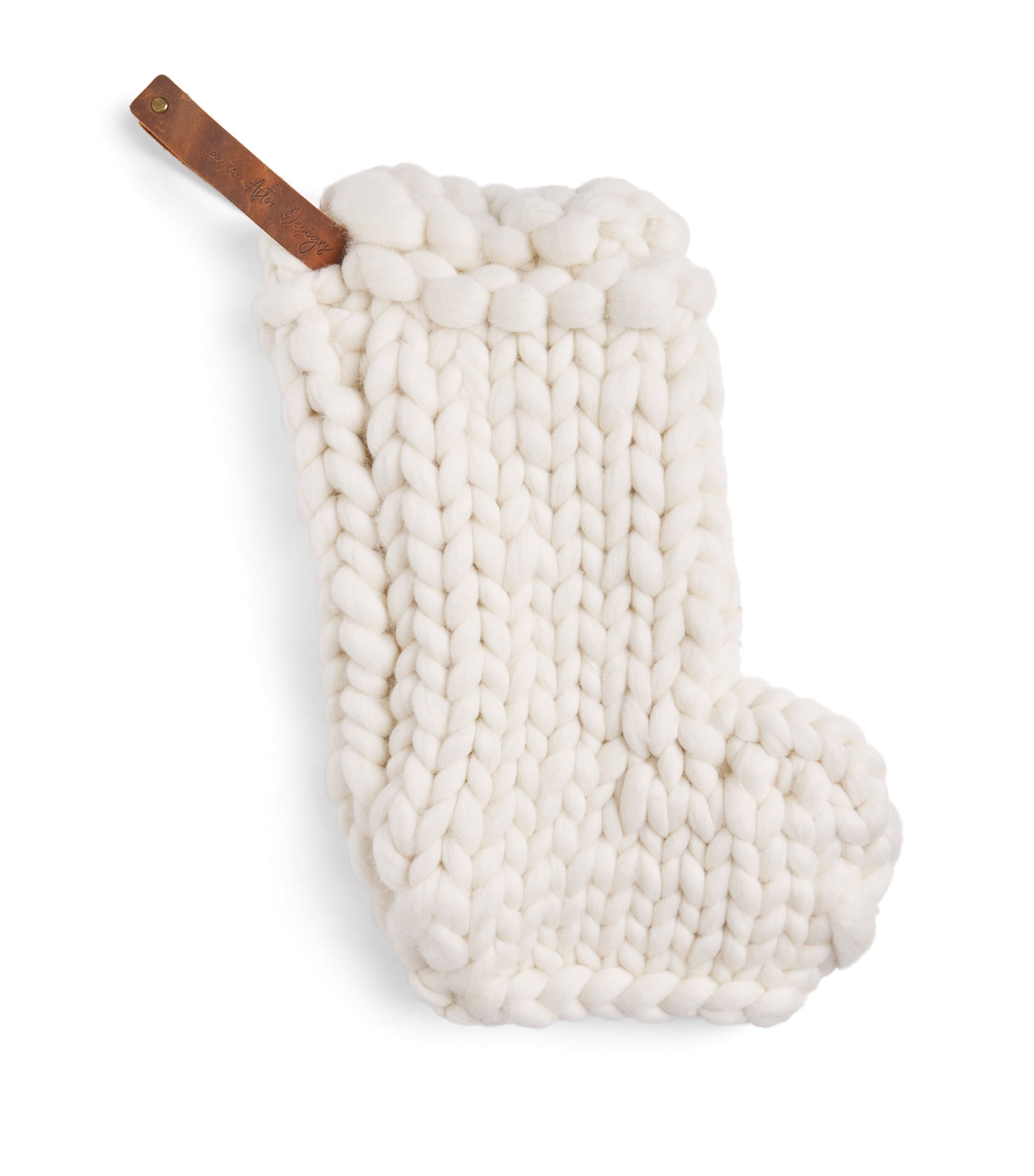 Lauren Aston Merino Wool Knitted Stocking Natural White
