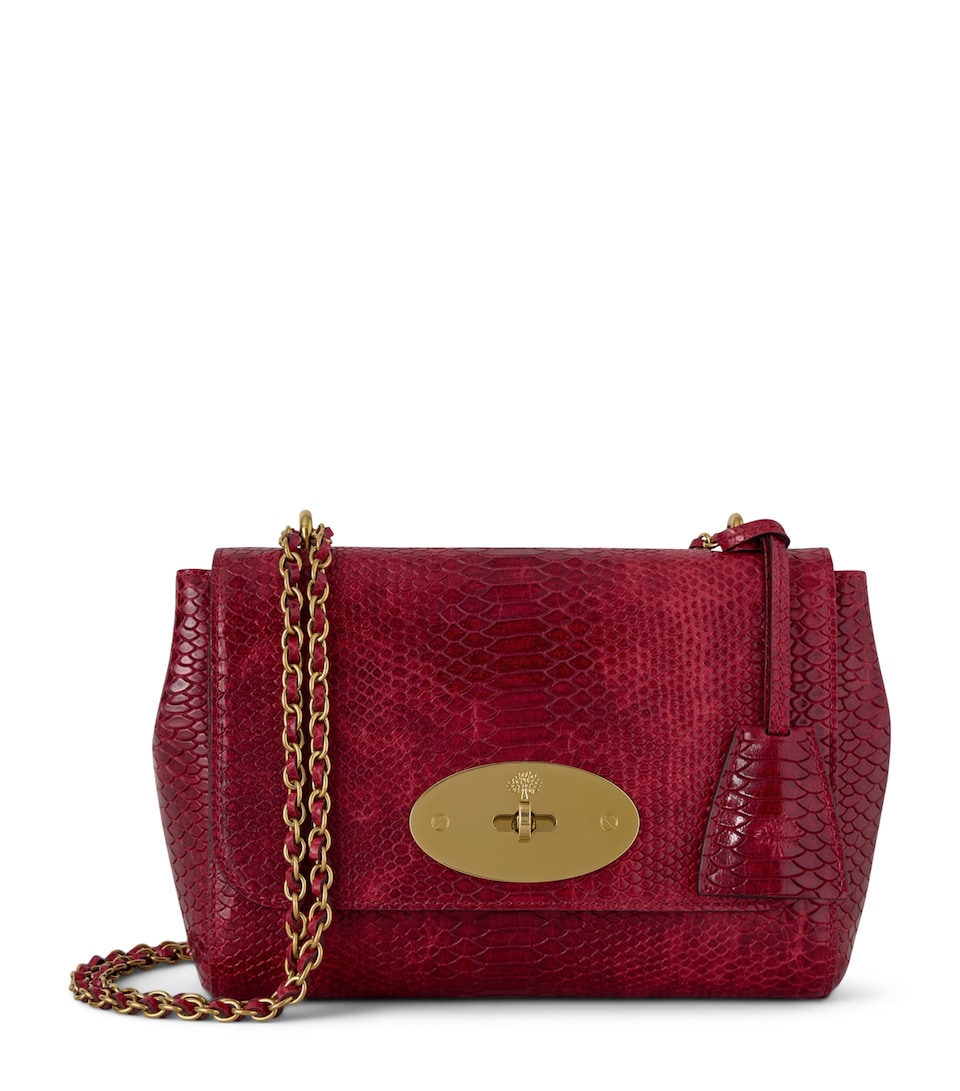Mulberry Snake-Effect Leather Lily Shoulder Bag Apple Red