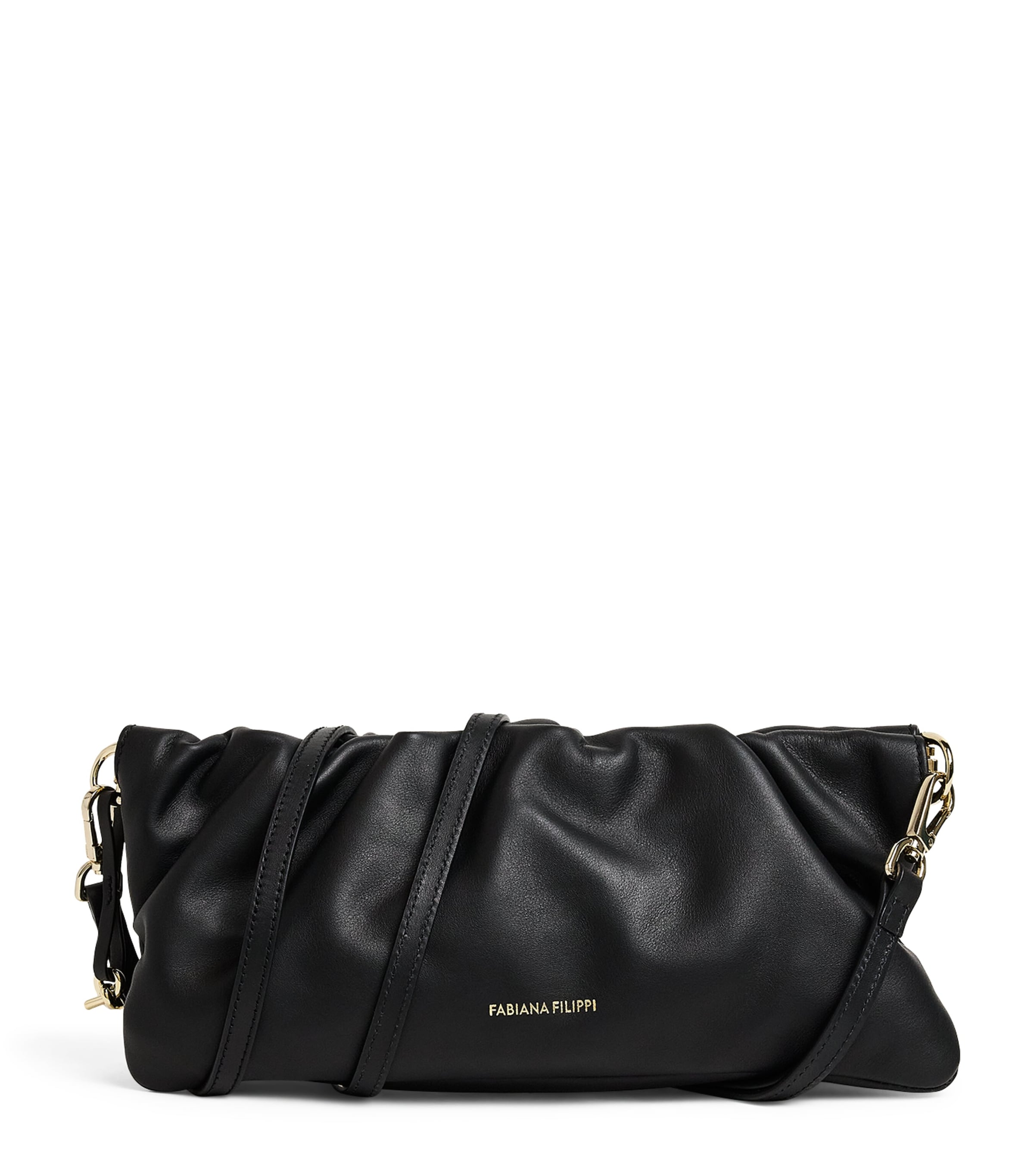Fabiana Filippi Leather Pouch Shoulder Bag Nero