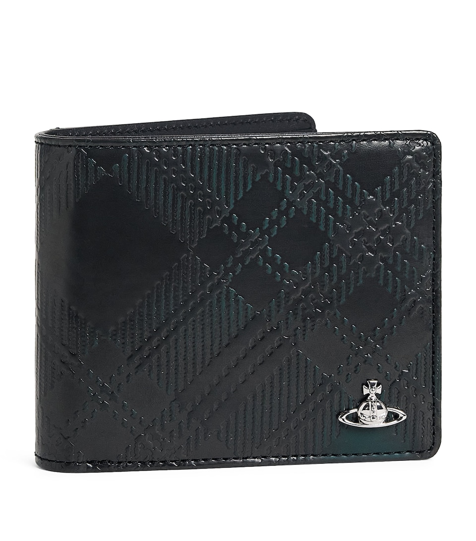 Leather Check Bifold Wallet