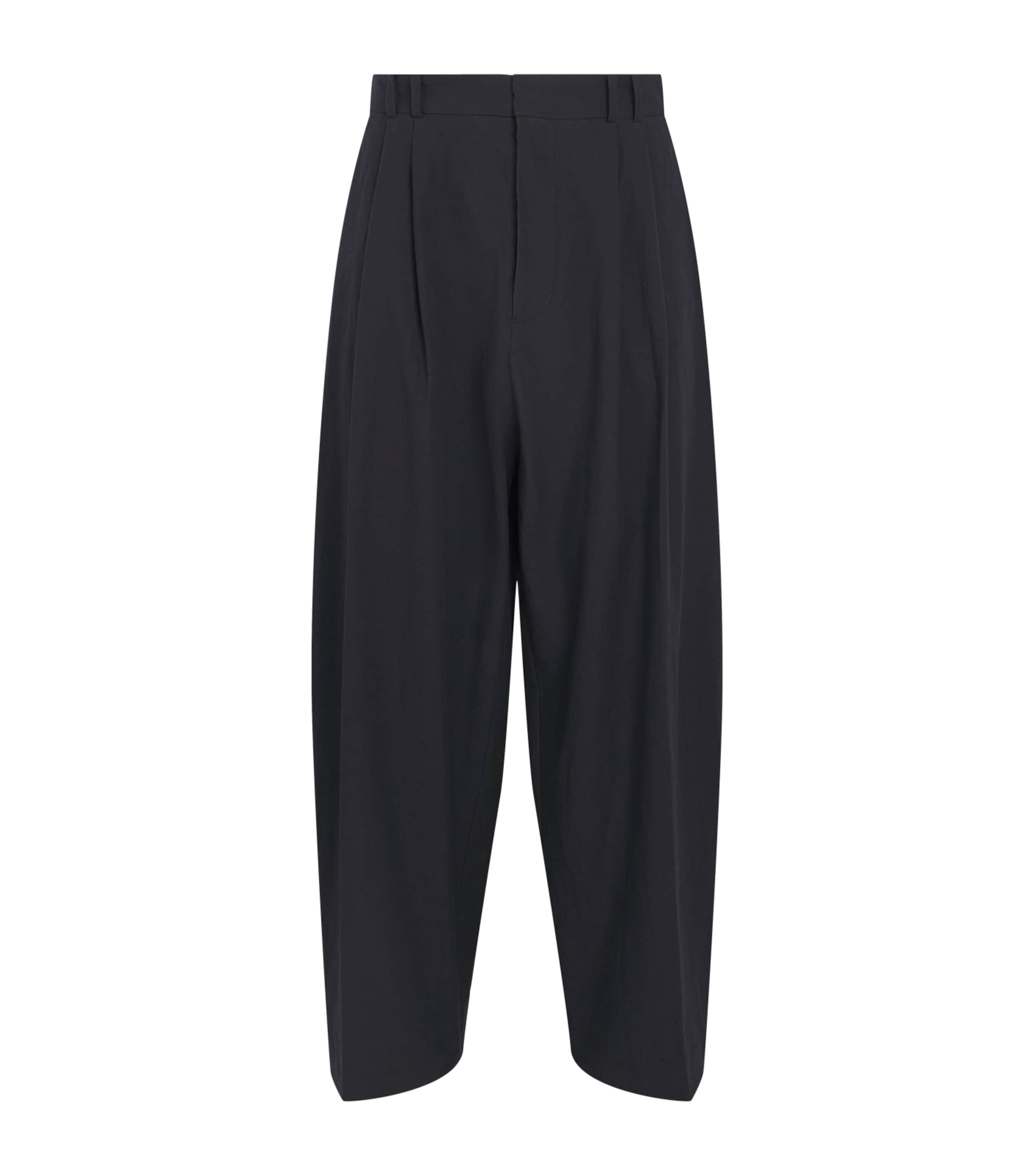 Studio Nicholson Mens Cotton Pleated Trousers Cotton Ink