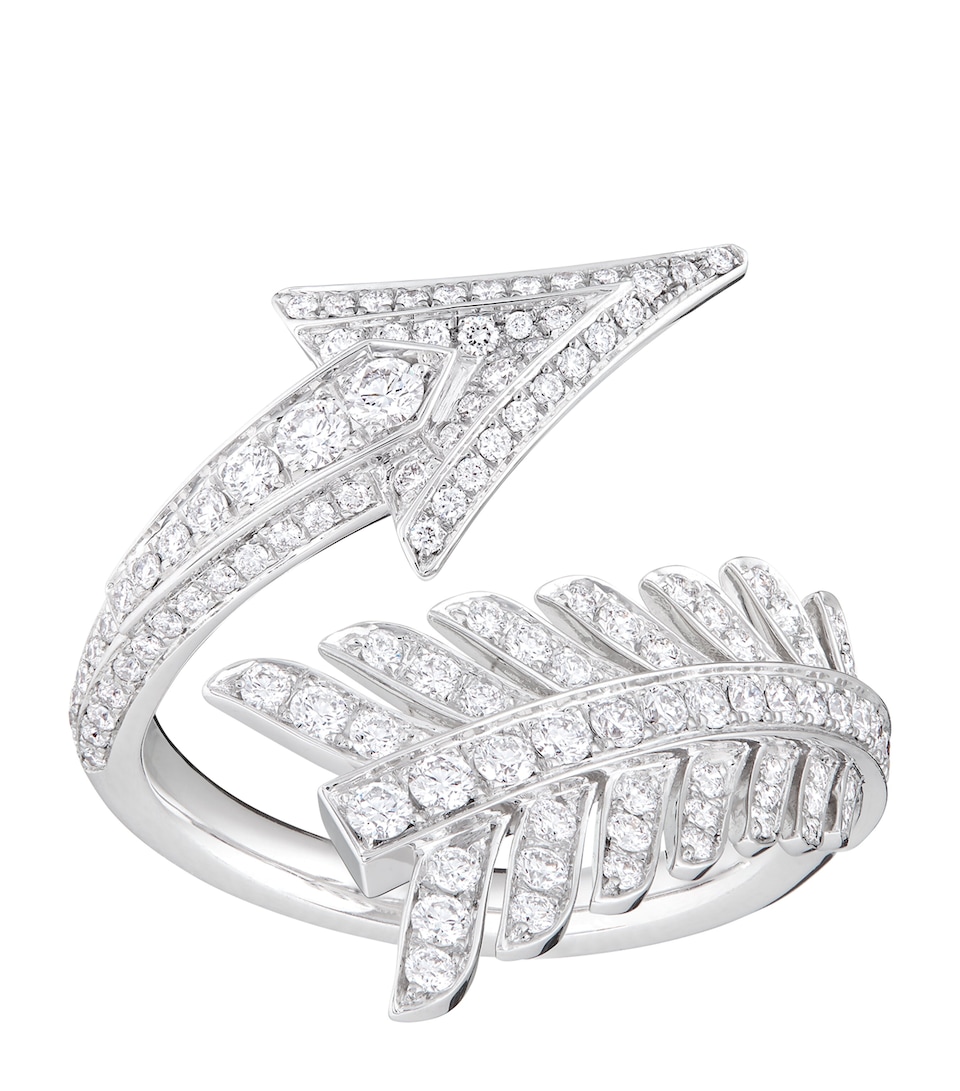 White Gold and Diamond Nature Triomphante Flèche Ring