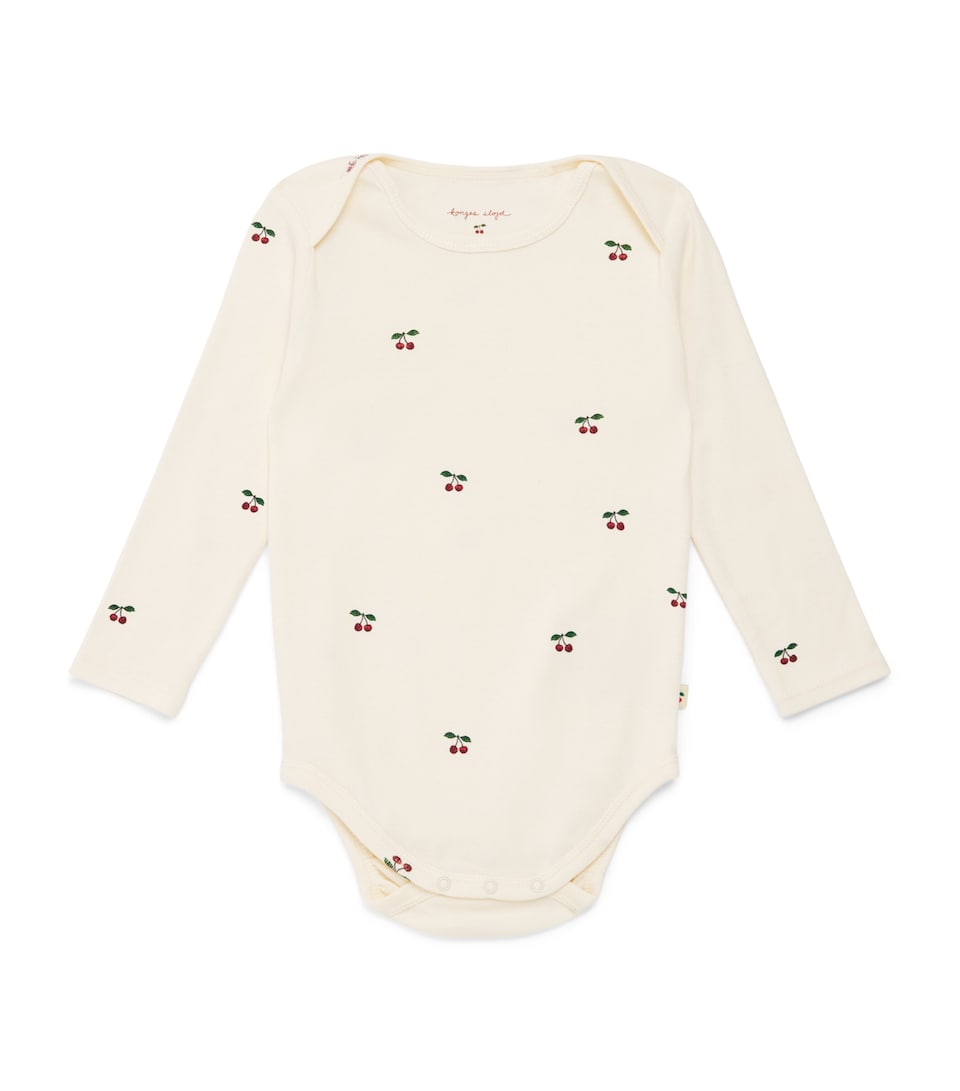 KONGES SLOJD Organic Cotton Cherry Print Bodysuit (9 Months-2 Years)