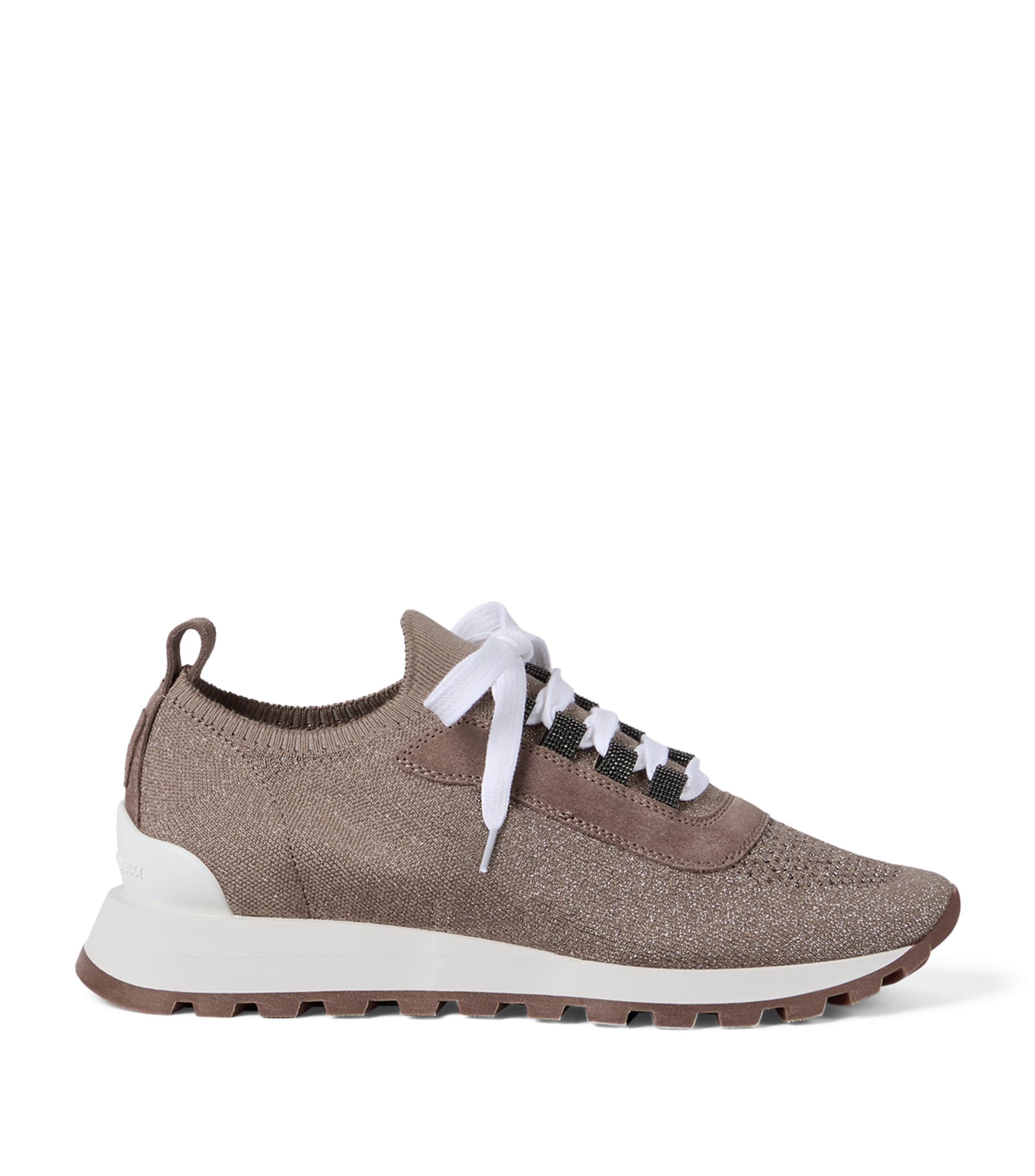 Cotton-Blend Knit Runner Sneakers