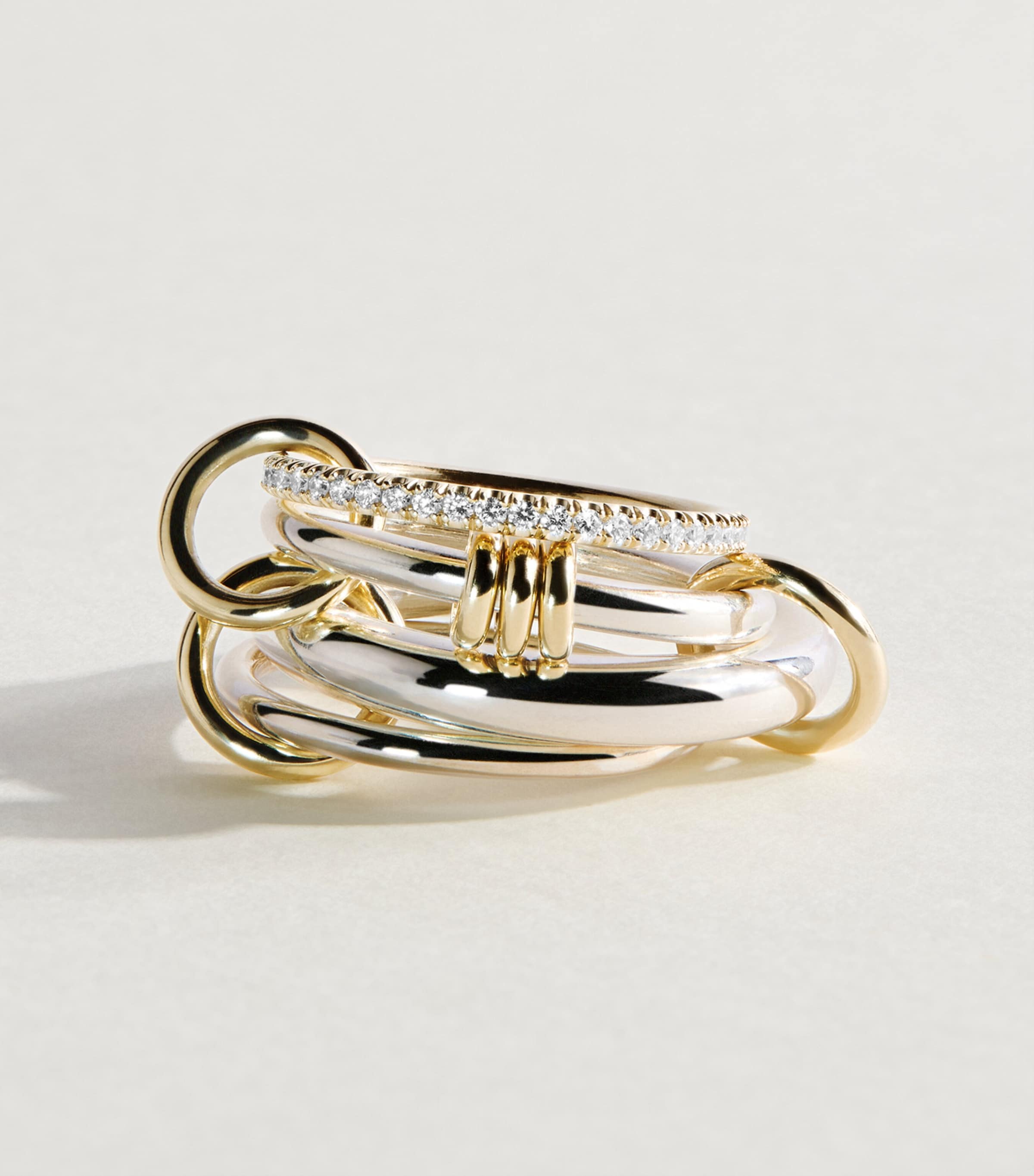Spinelli Kilcollin Sterling Silver, Yellow Gold and Diamond Aries Ring Ster Silv And Yg