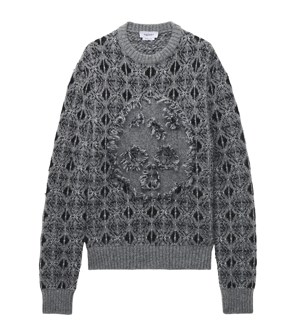Distressed Skull Fair Isle Sweater