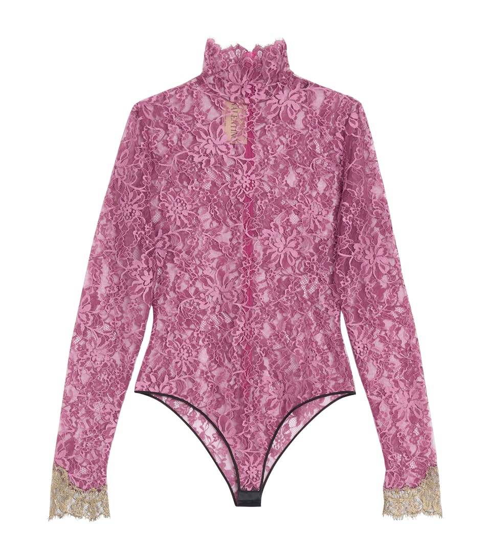 Valentino Womens Lace Floral Bodysuit