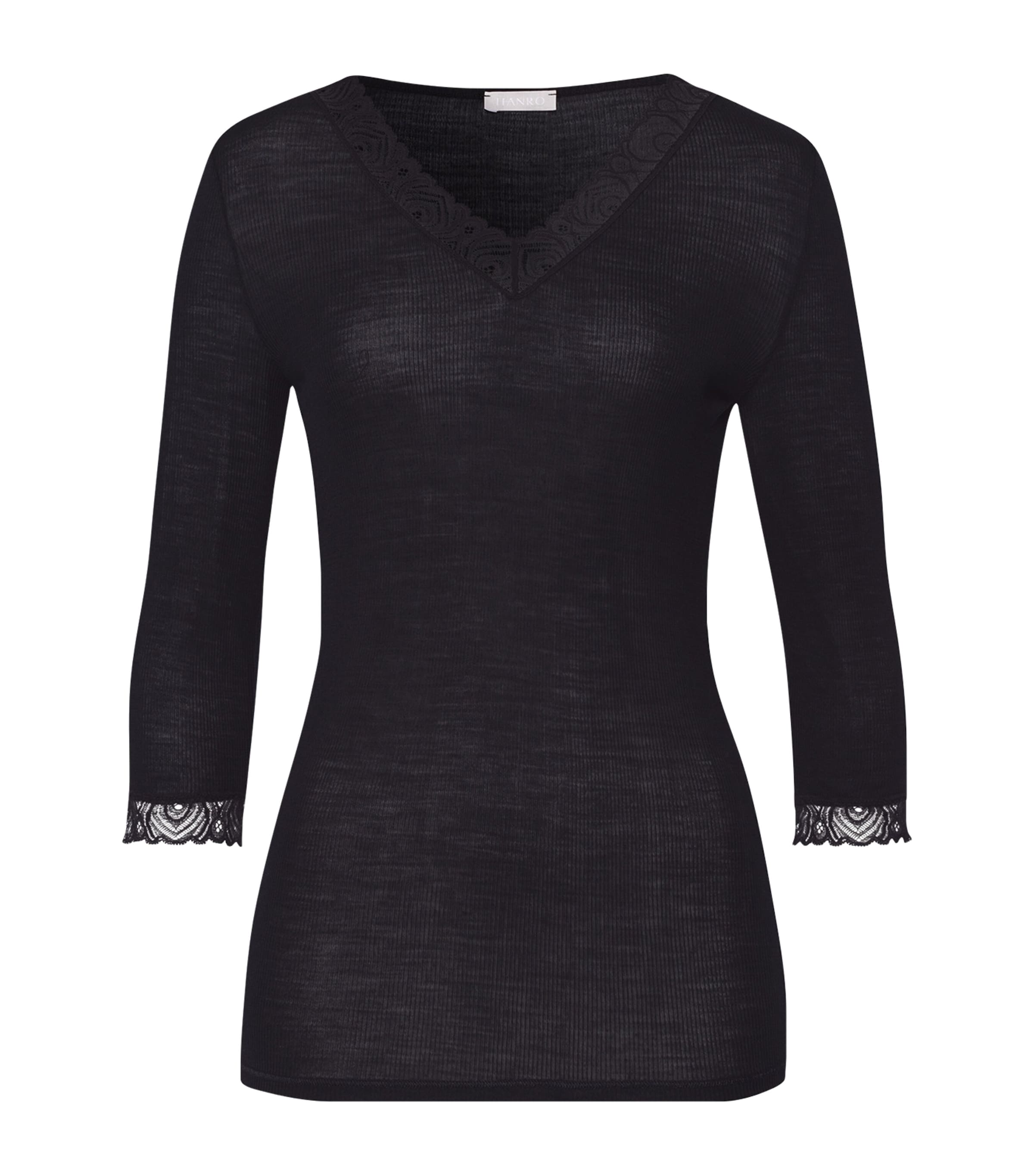 Wool-Silk Woolen Lace T-Shirt