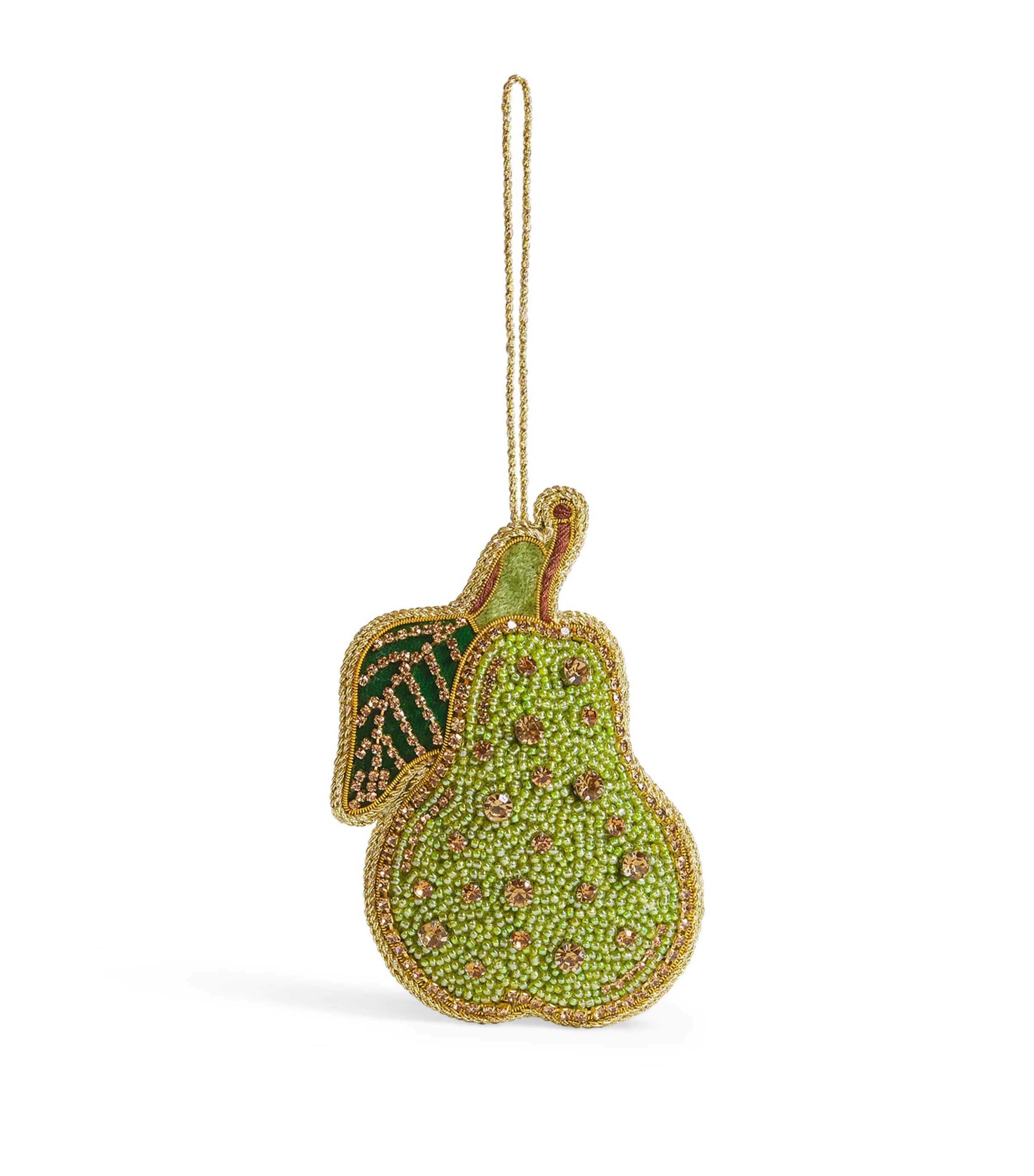 Tinker Tailor Beaded Pear Tree Decoration Greens