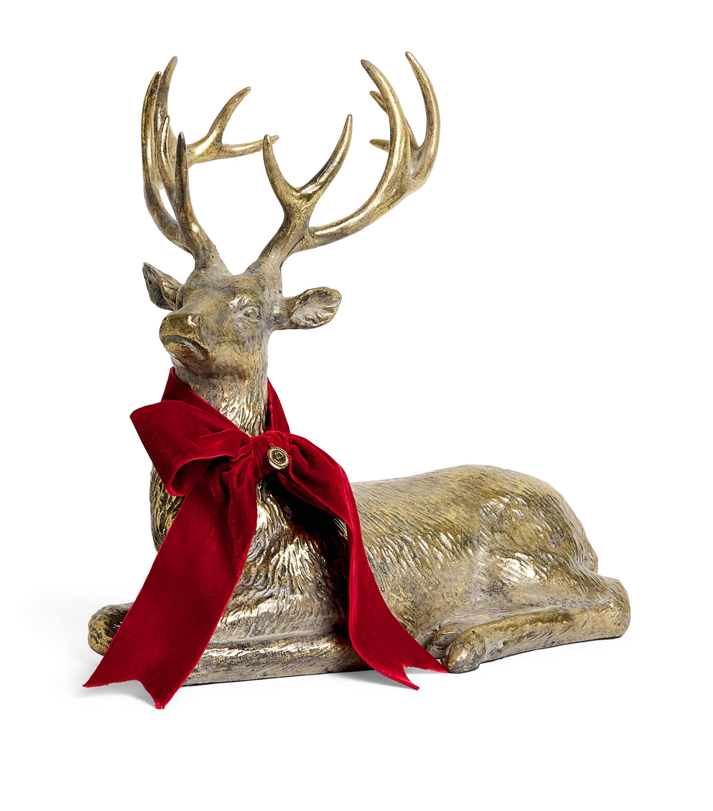 Harrods Laying Stag Table Ornament Gold