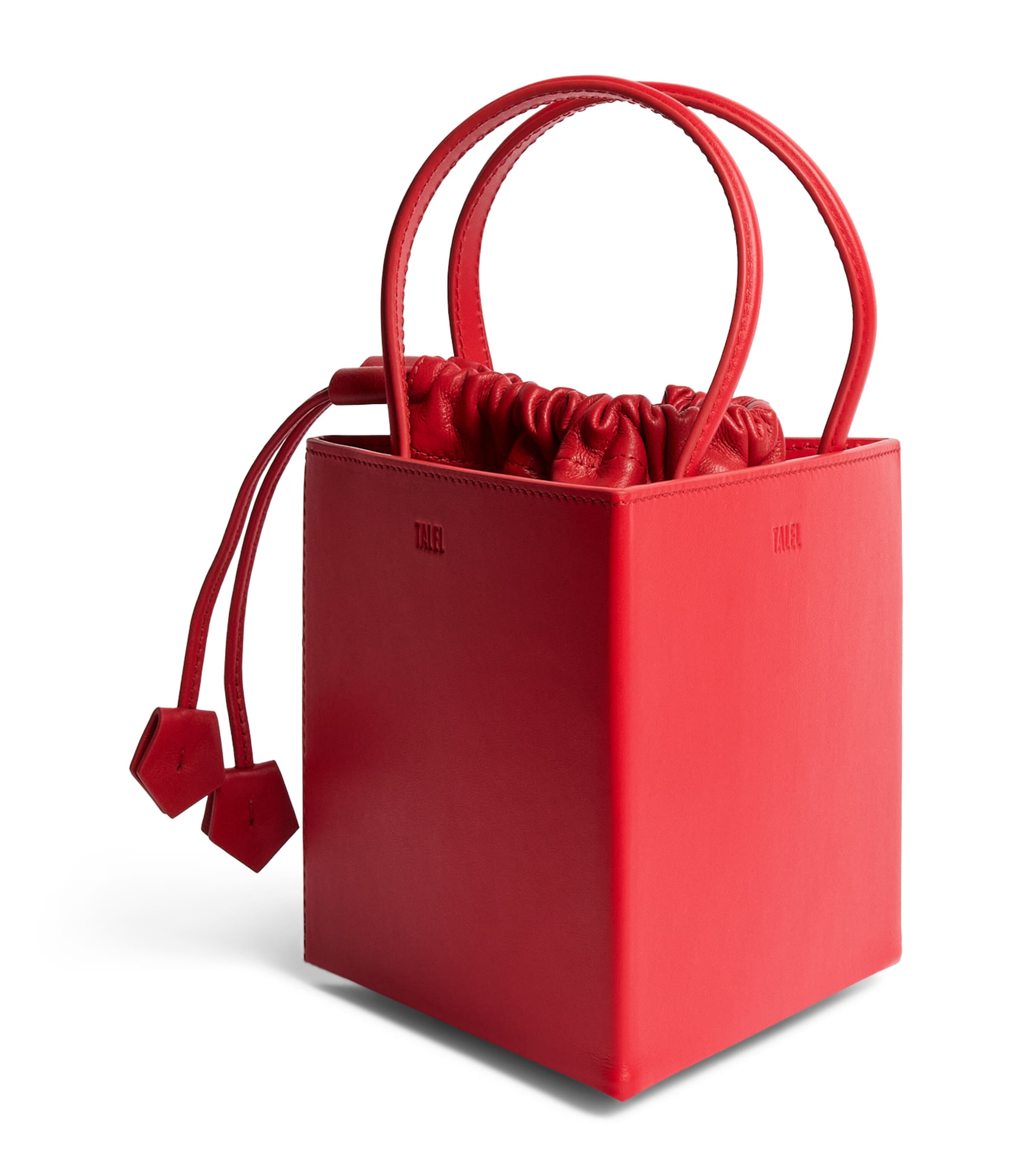 Talel Paris Leather Triangle Top-Handle Bag Red