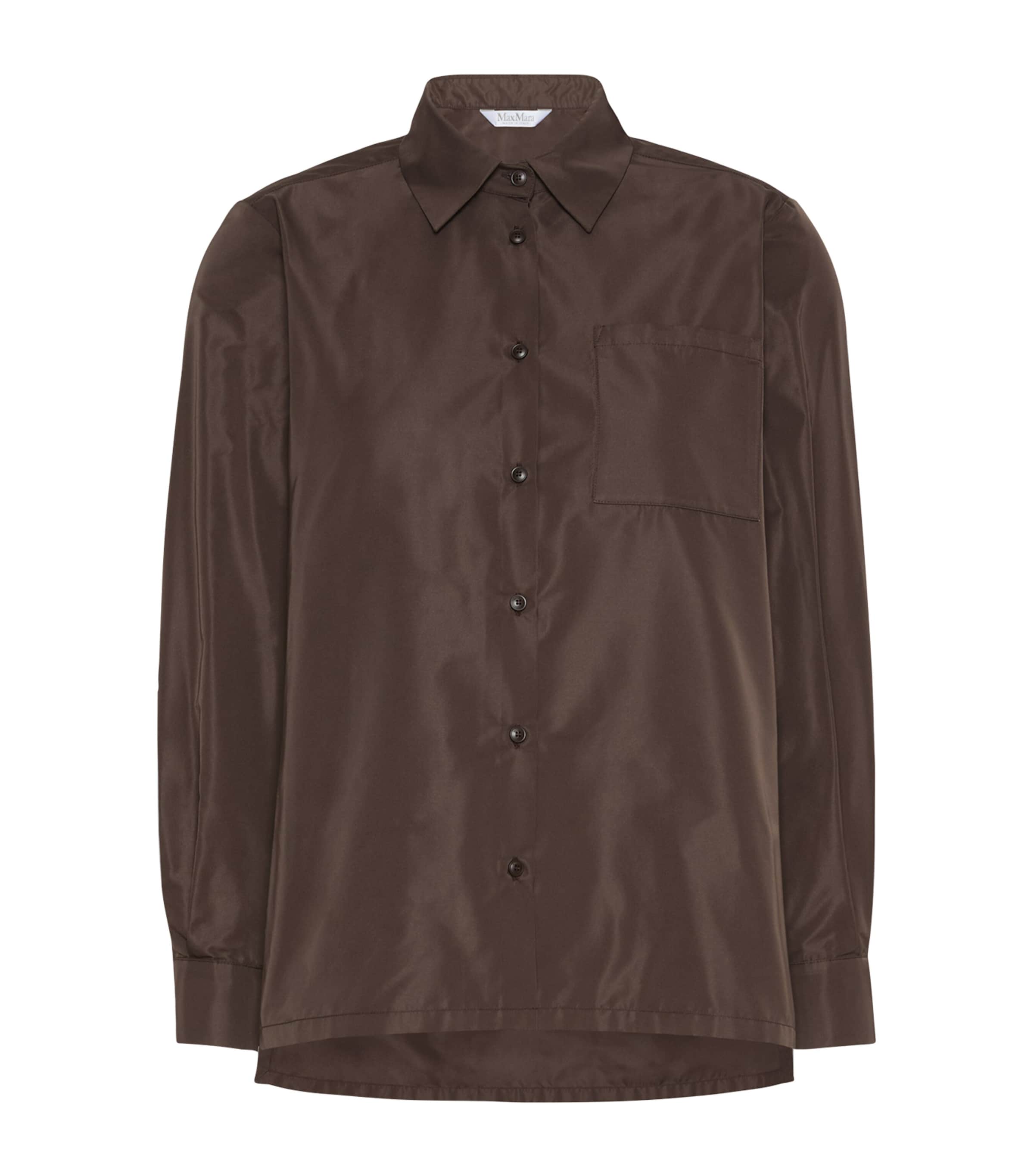Max Mara Womens Satin Shirt Dark Brown