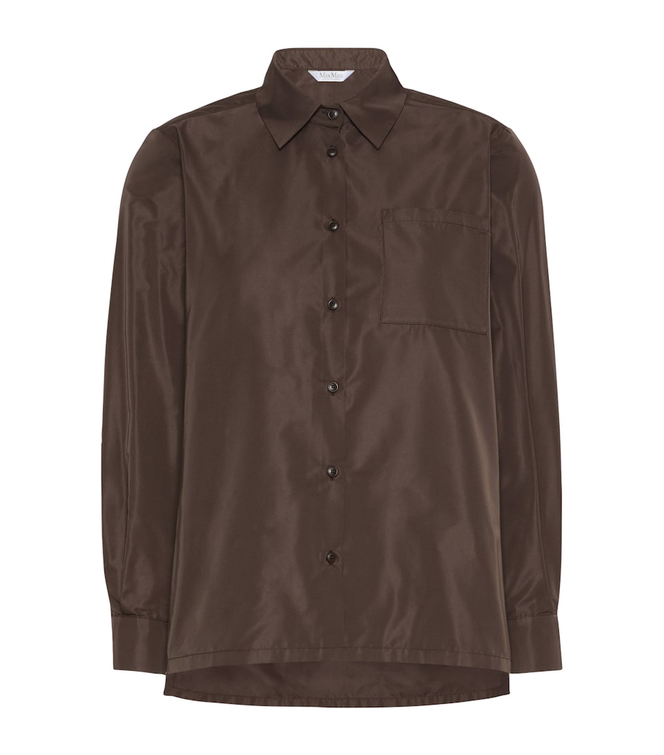 Max Mara Womens Satin Shirt Dark Brown