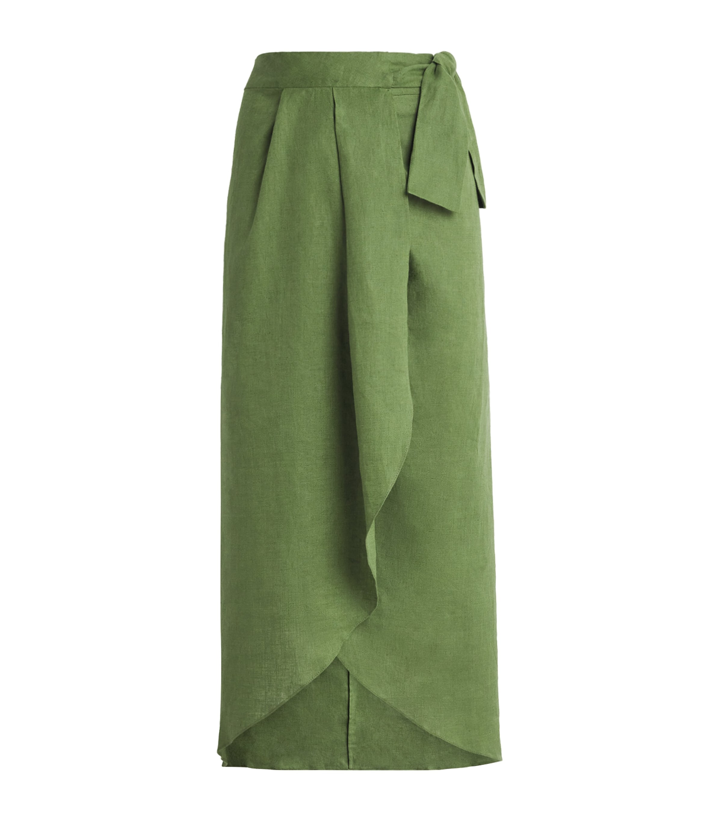 Linen Safari Midi Skirt