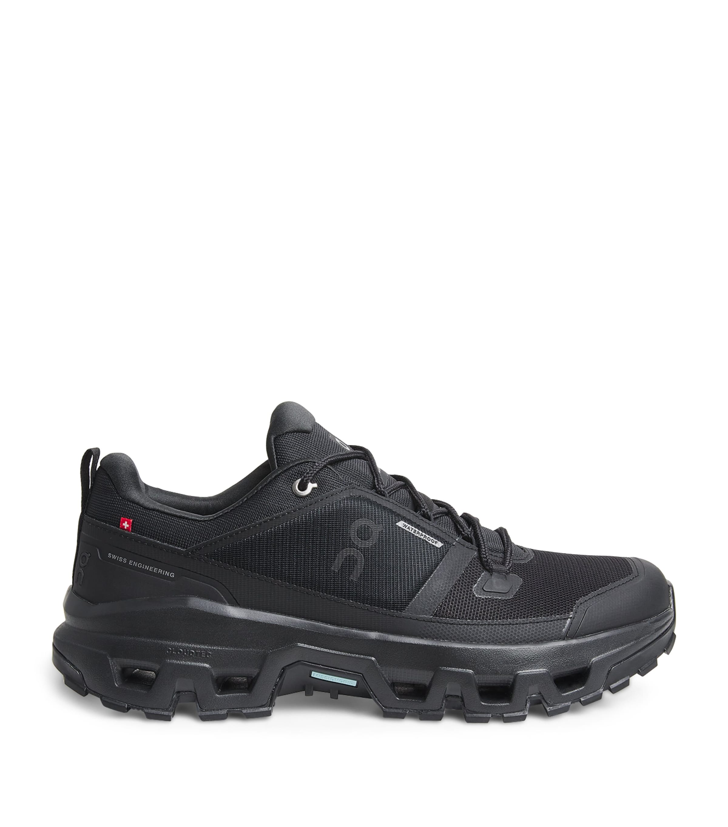 On Mens Cloudrock Waterproof Hiking Trainers Black | Black