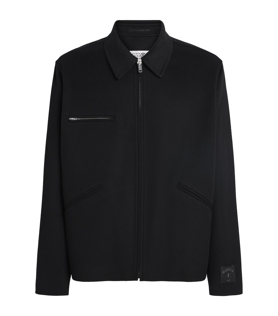MM6 Maison Margiela Mens Wool Zip-Up Jacket Black