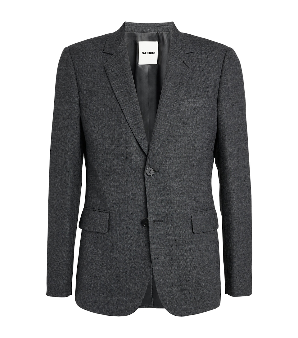 Sandro Paris Mens Wool Suit Jacket White