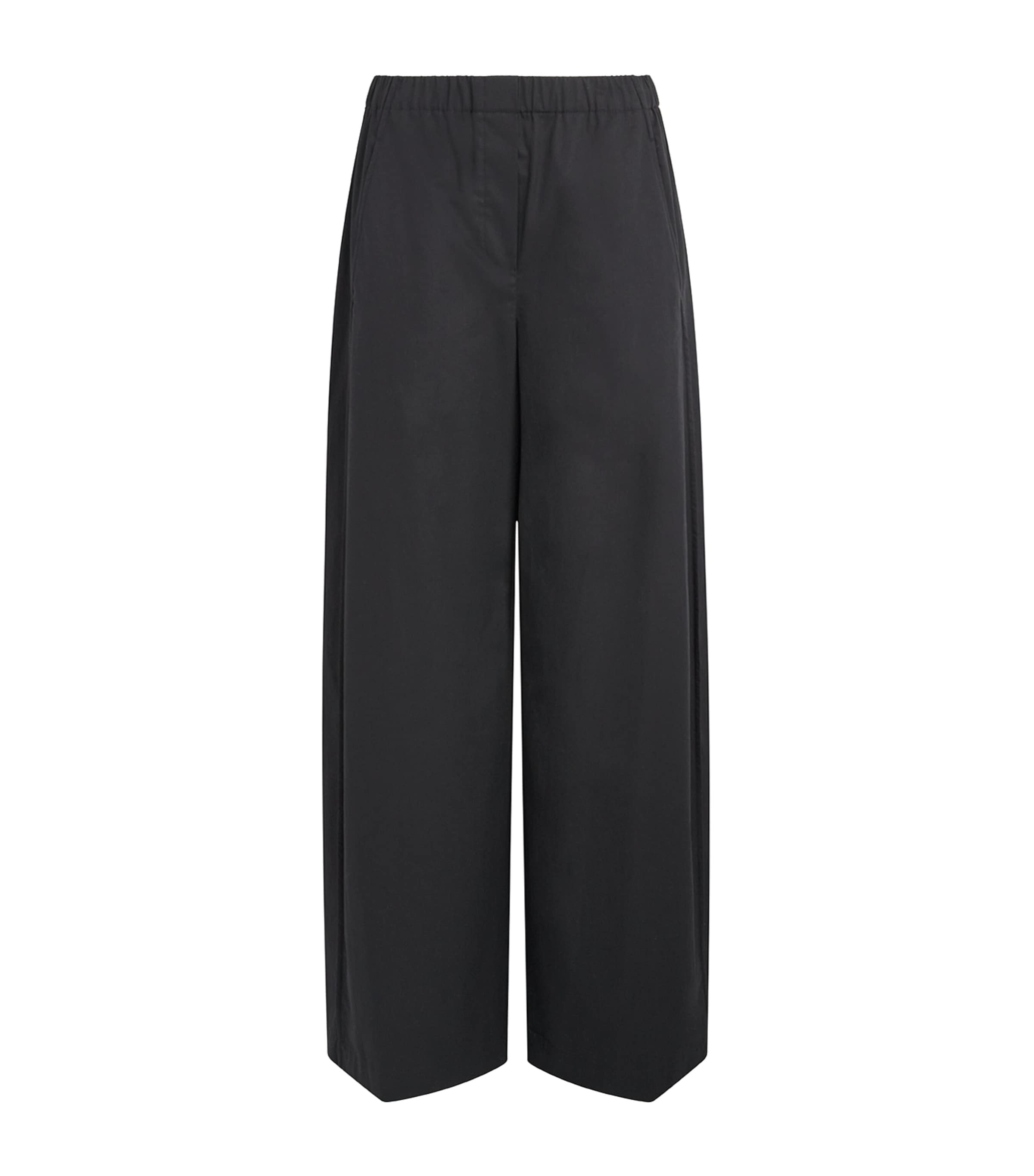 Theory Womens Cotton Parachute Wide-Leg Trousers Black