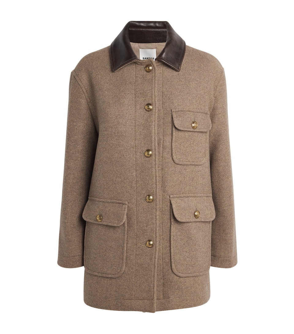 Wool-Blend Collared Coat