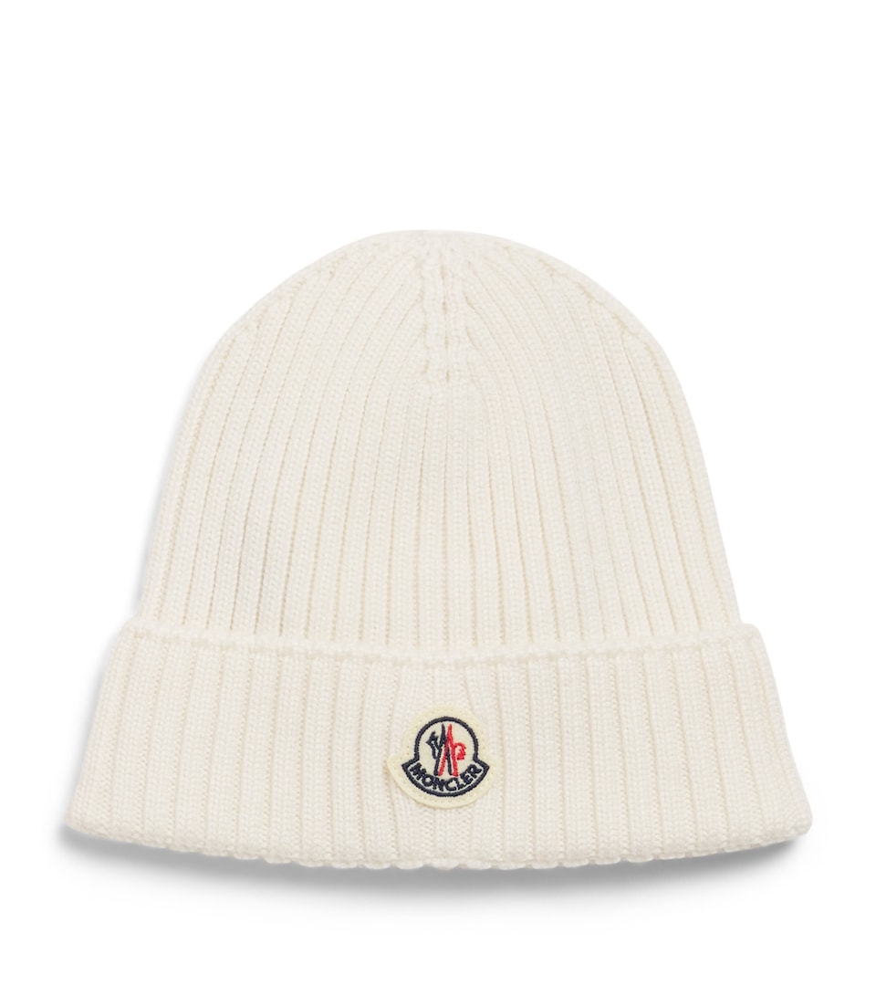 Virgin Wool Ribbed Logo Beanie
