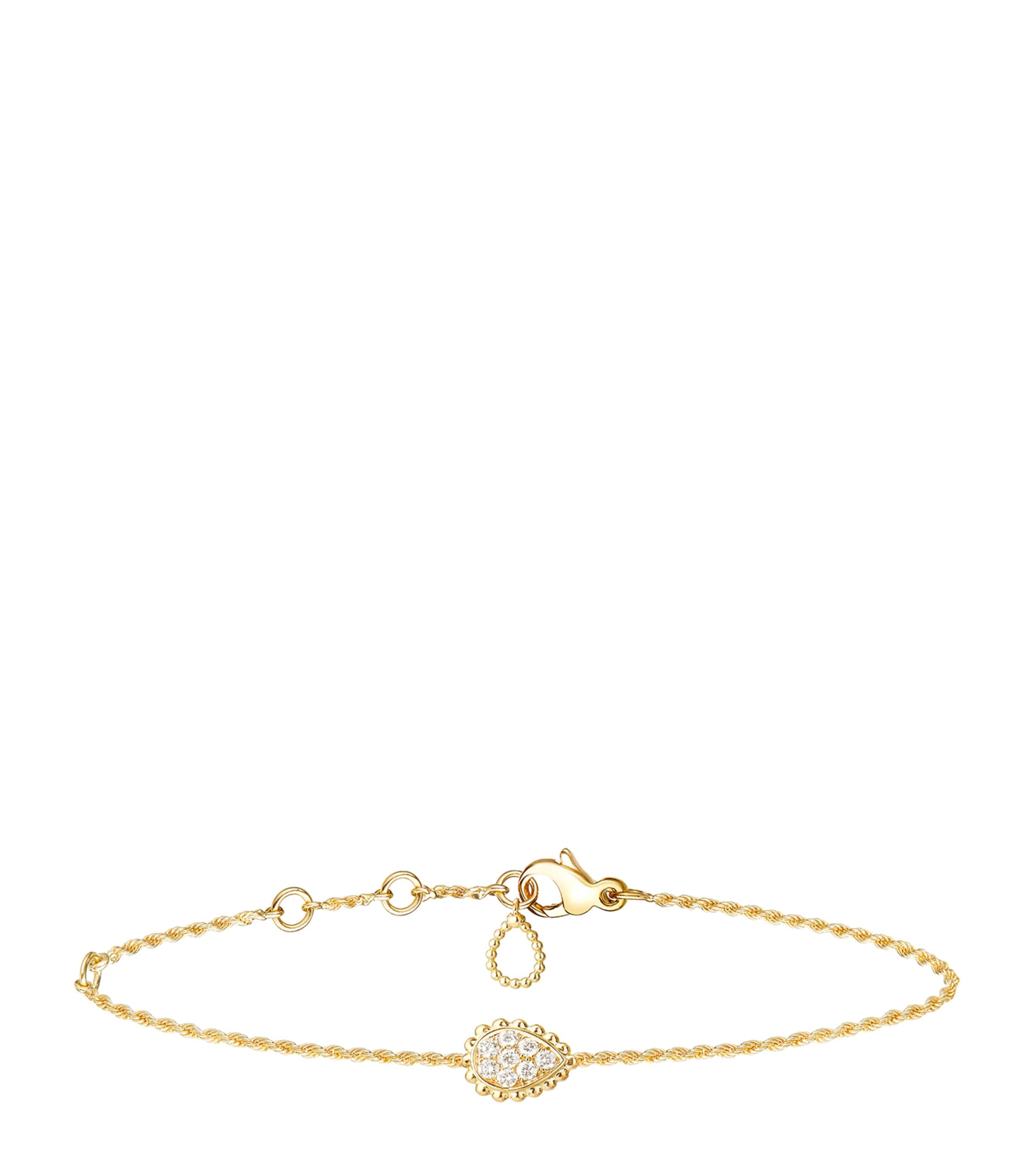 Extra Small Yellow Gold and Diamond Serpent Bohème Motif Bracelet