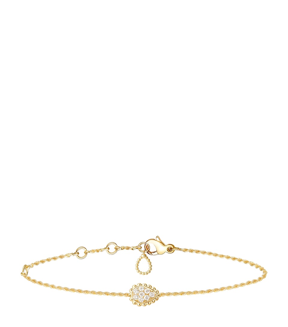 Extra Small Yellow Gold and Diamond Serpent Bohème Motif Bracelet