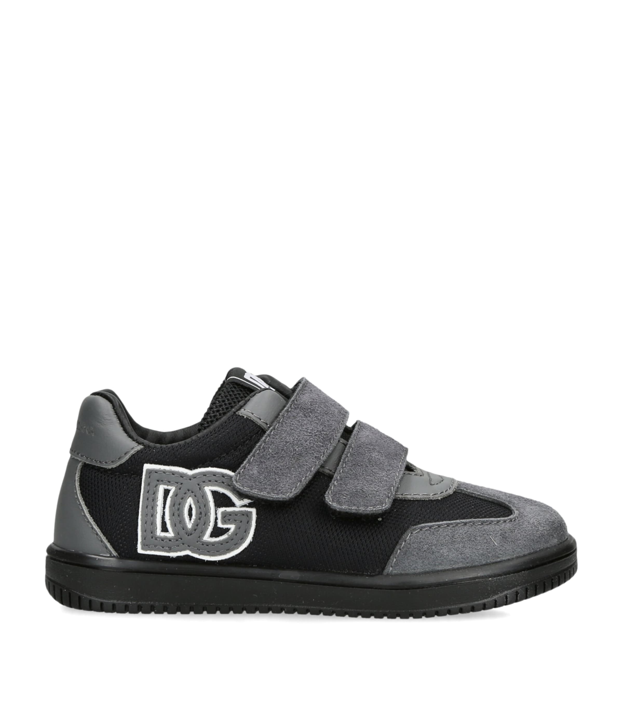 Dolce&Gabbana Kids Suede Logo Sneakers Blk/grey