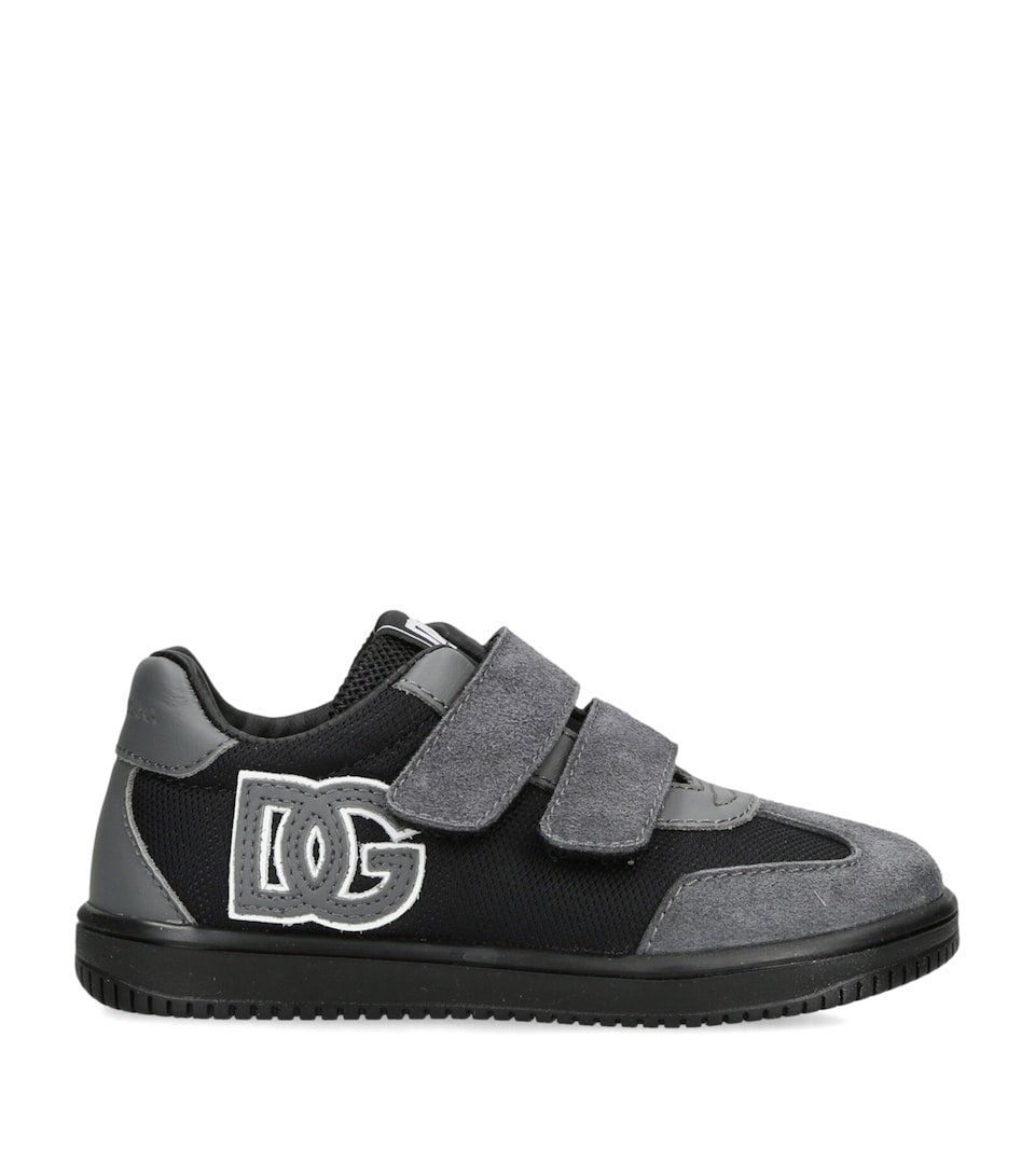 Dolce&Gabbana Kids Suede Logo Sneakers Blk/grey