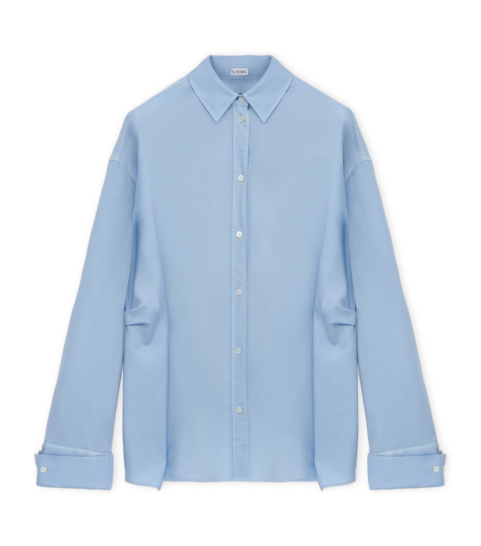 Wool-Silk Draped Shirt