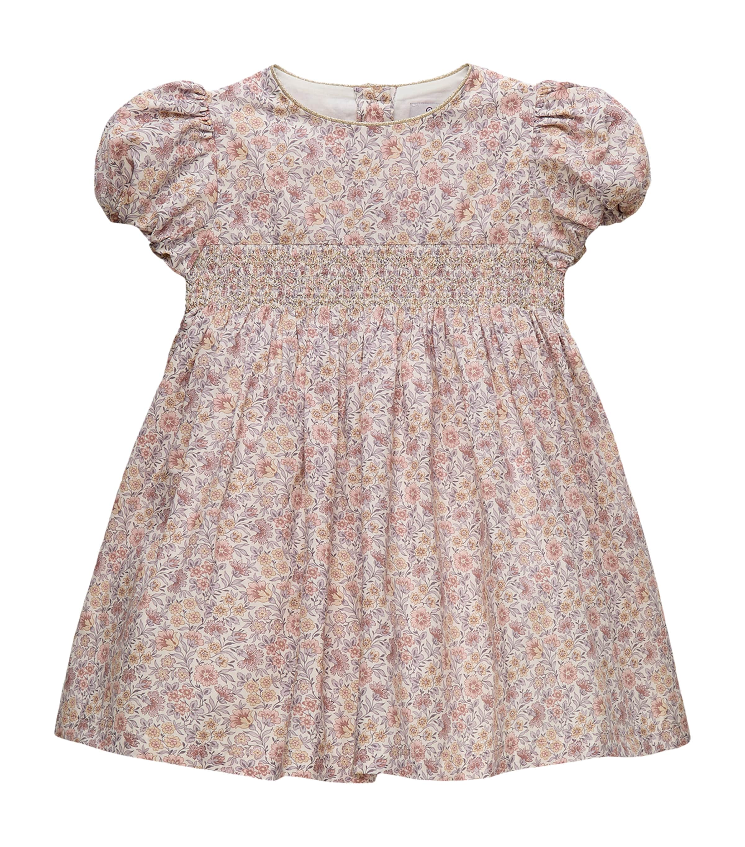 Trotters Cotton Liberty Print Dress (6-24 Months) Pale Pink