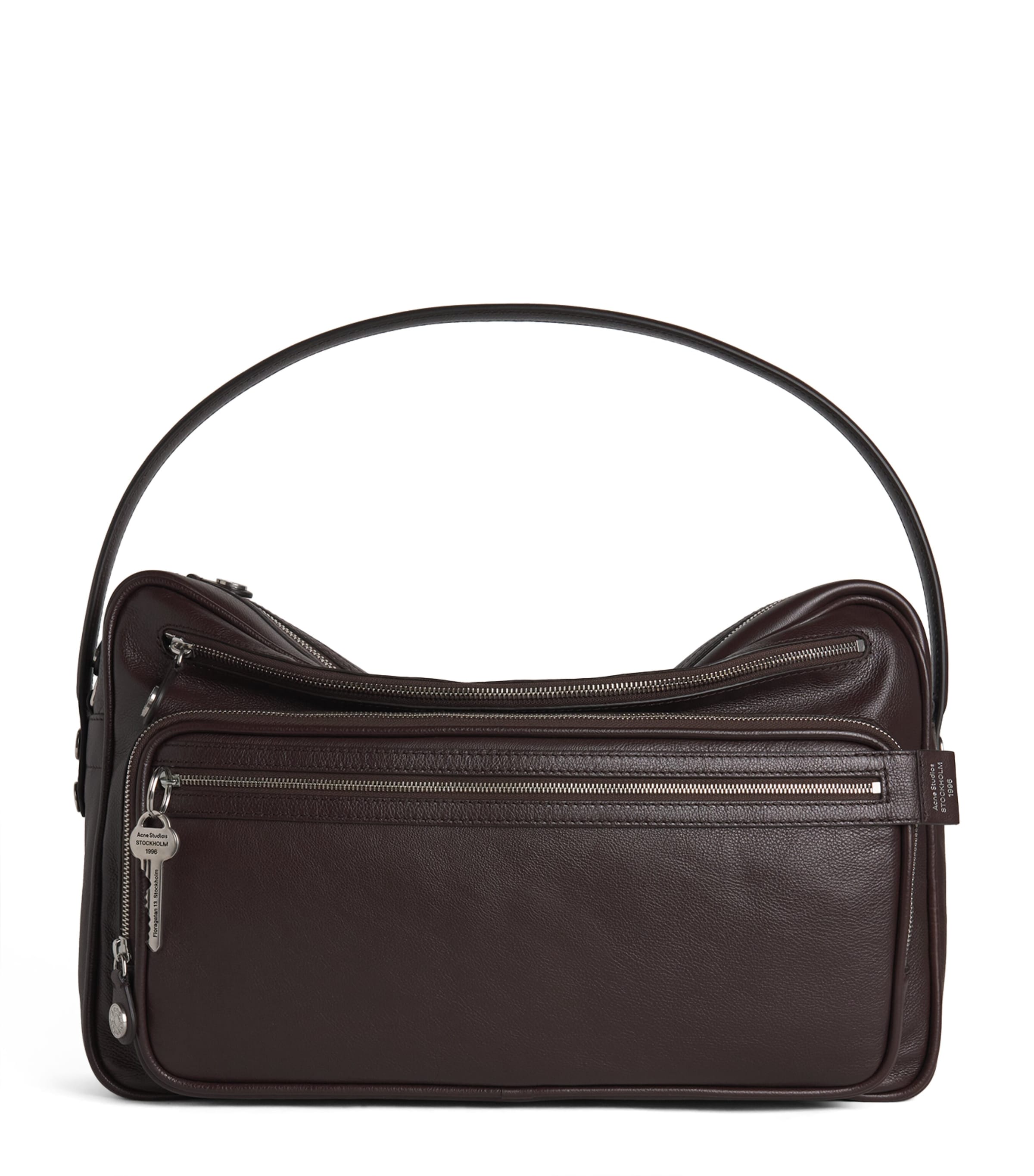 Acne Studios Leather Camero Party Shoulder Bag Chocolate Brown